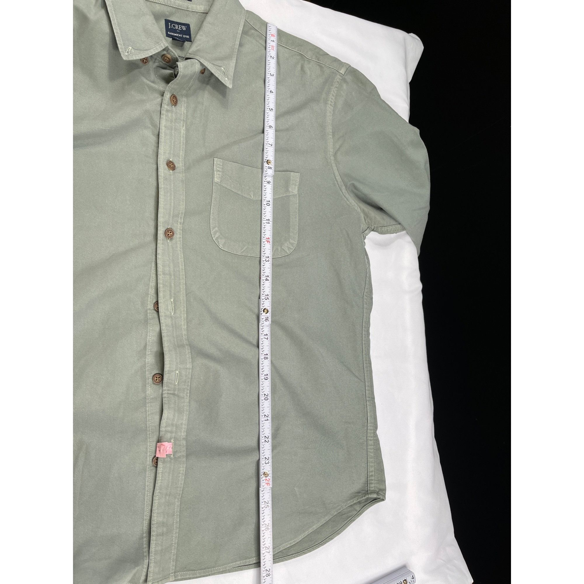 J.Crew J.Crew SKU 7702 Mens Green Slim Untucked Garment Shirt Size Size US L / EU 52-54 / 3 - 8 Thumbnail