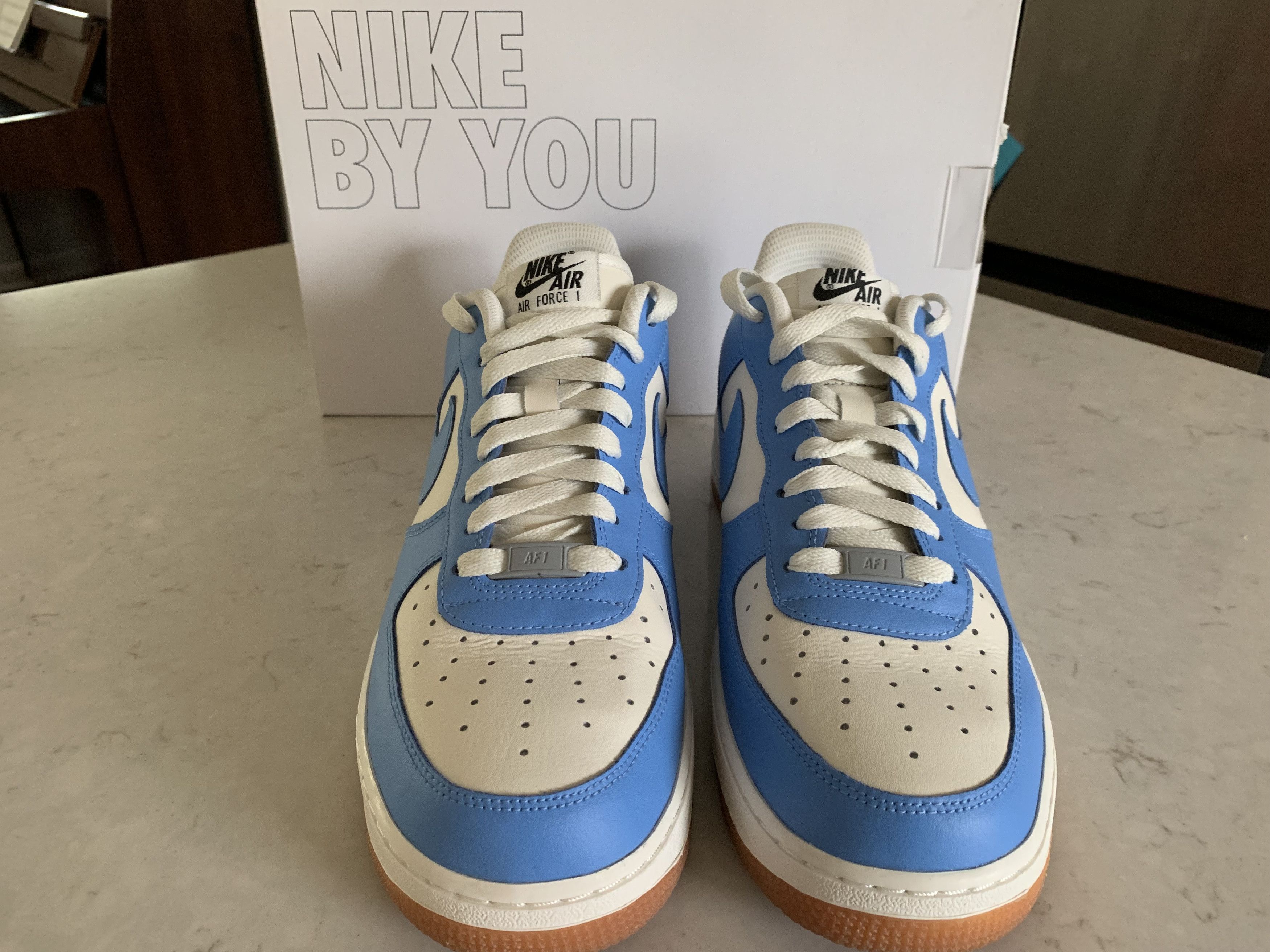 Nike Nike Air Force 1 Low University Blue and Sail with Gum Sole Size US 10 / EU 43 - 4 Thumbnail