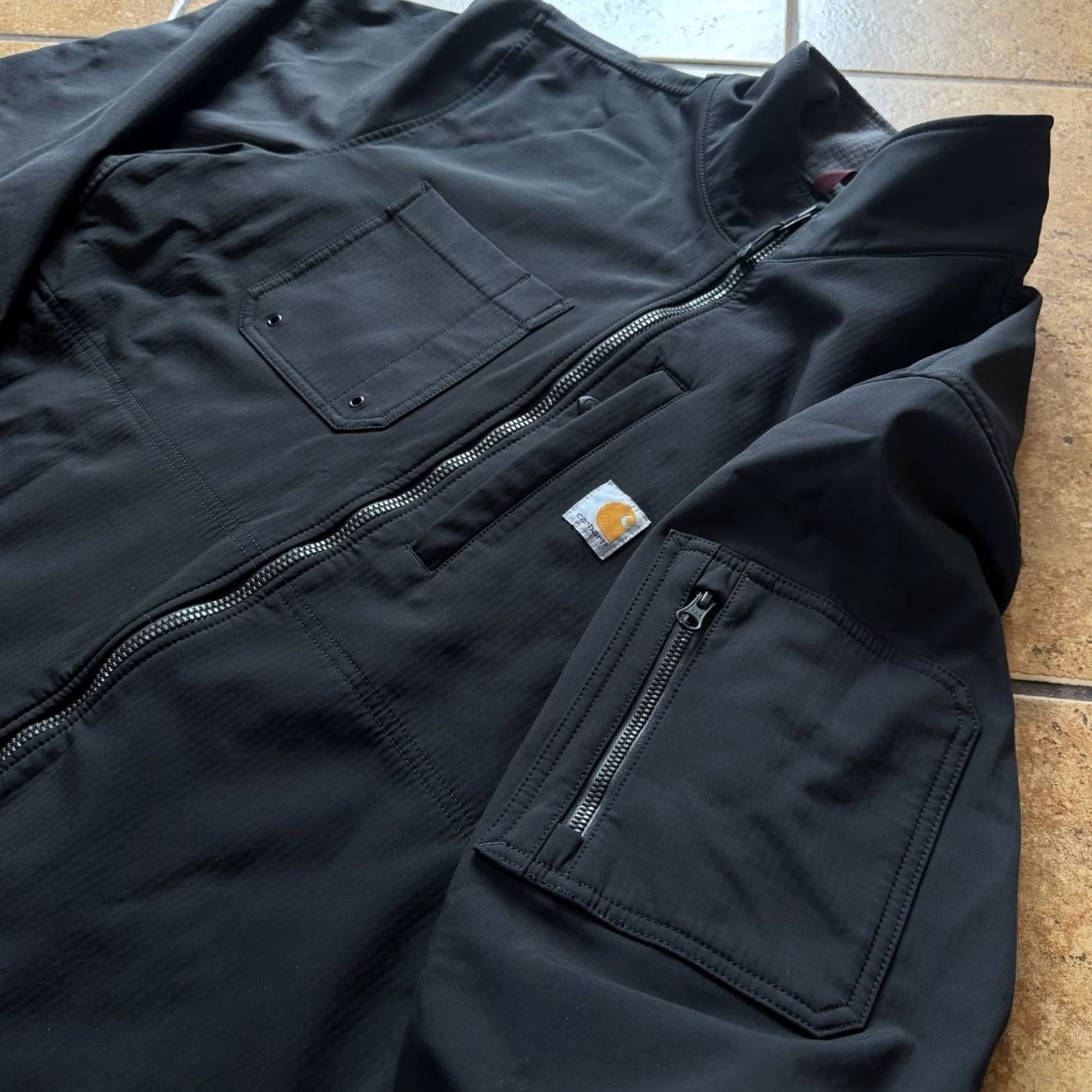 Carhartt Carhartt Men’s Rough Cut Soft Shell Full Zip Jacket 2XL Black 102703 001 Jacket Mens Size US XXL / EU 58 / 5 - 3 Thumbnail