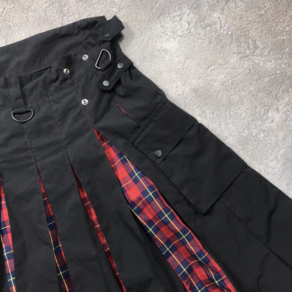 Vintage Vintage Y2K Plaid Pleated Cargo Skirt Punk Skater Slim 34 Size 34" / US 12 / IT 48 - 4 Thumbnail