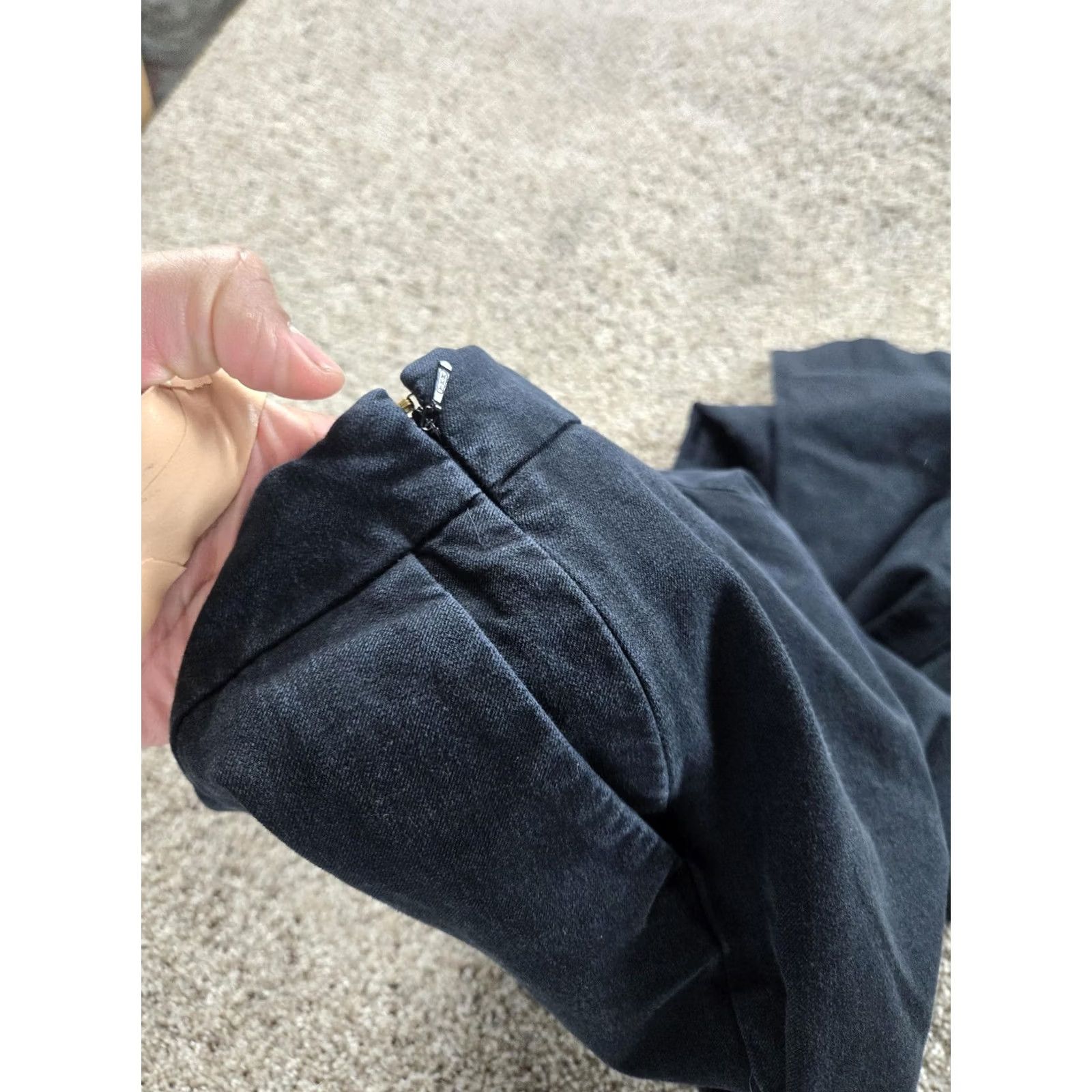 Vintage Sezane Pants Womens 40 Black Slim Fit Side Zip Trousers Ankle Crop High Rise Twill Classic Pockets City Womens Black 40 Slim Tapered Ankle Size 27" / US 4 / IT 40 - 4 Thumbnail