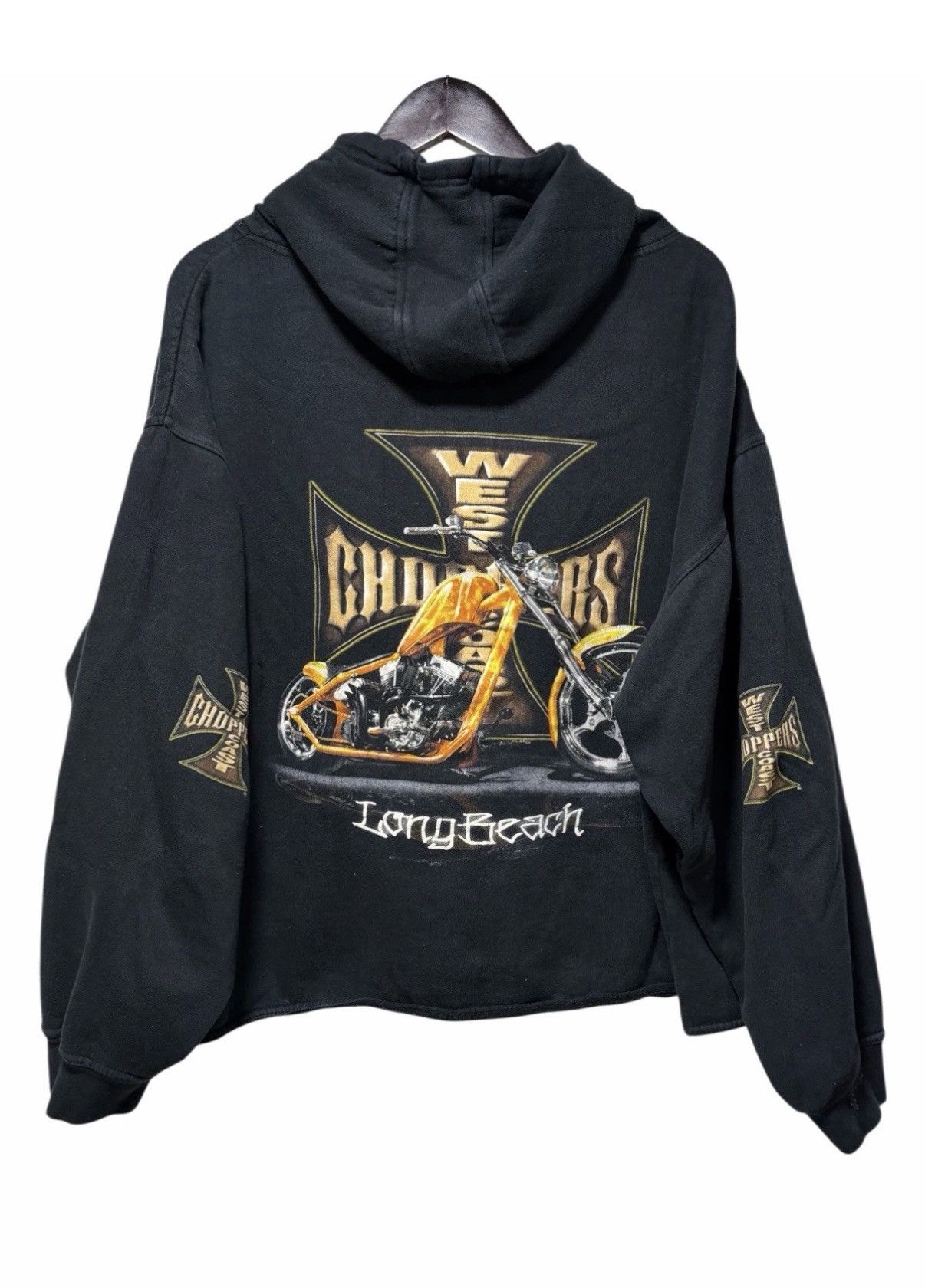 West Coast Choppers Vintage Y2K West Coast Choppers Iron Cross Hoodie Boxy Cropd Size US XL / EU 56 / 4 - 9 Thumbnail