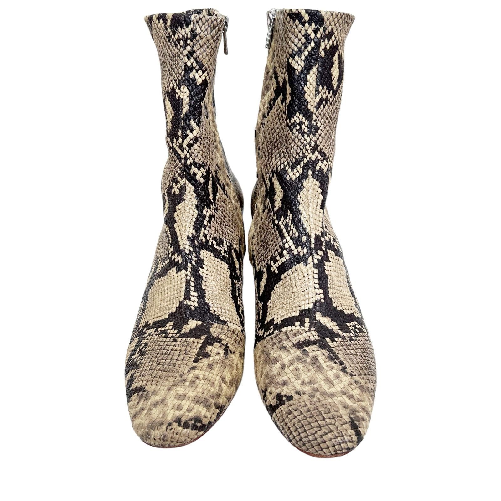 Loeffler Randall Loeffler Randall Tan Snakeskin Flare Block Heel Booties 8.5 Size US 8.5 / IT 38.5 - 3 Thumbnail