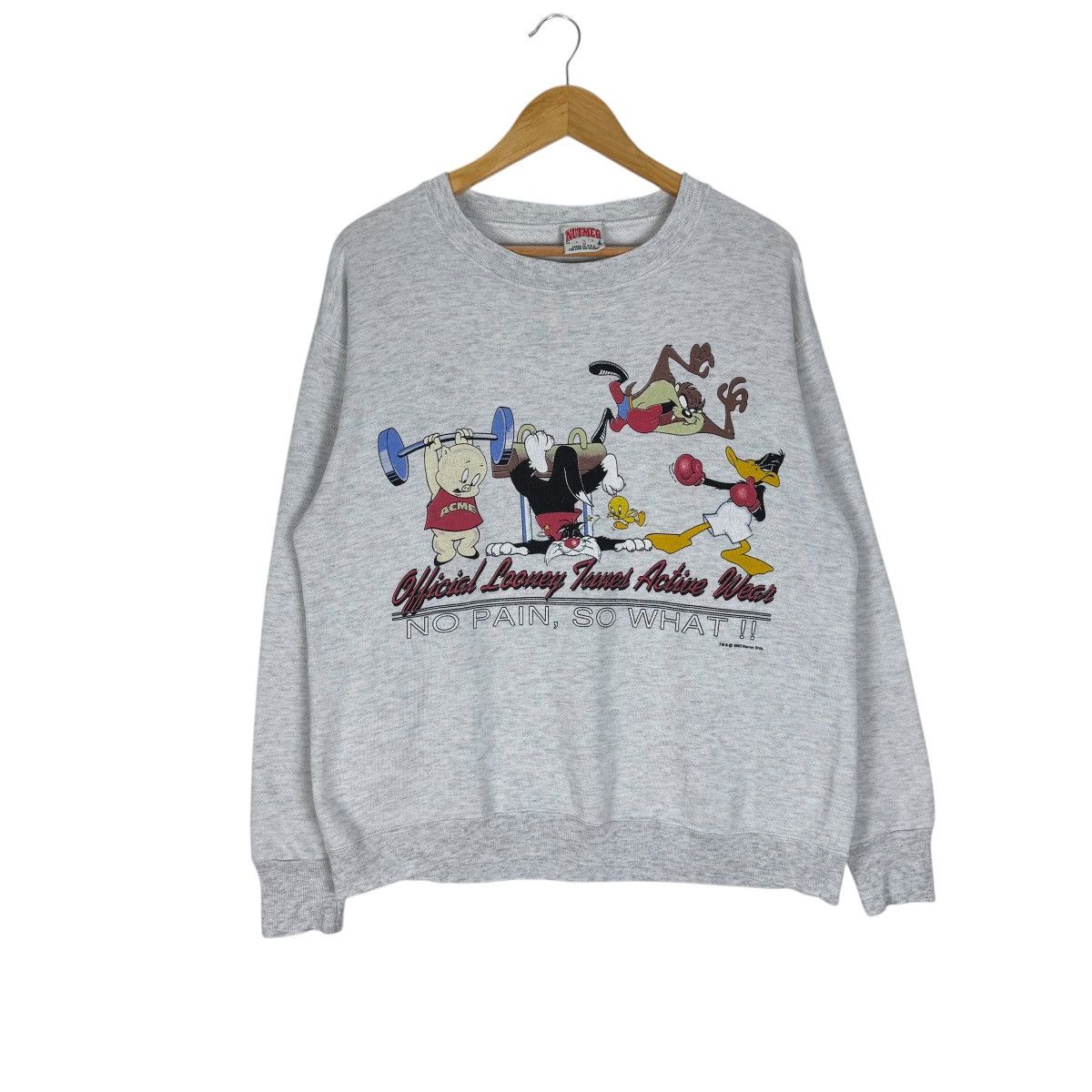 Warner Bros ☀️90s WARNER BROS NO PAIN CARTOON SWEATSHIRT Size US M / EU 48-50 / 2 - 2 Thumbnail