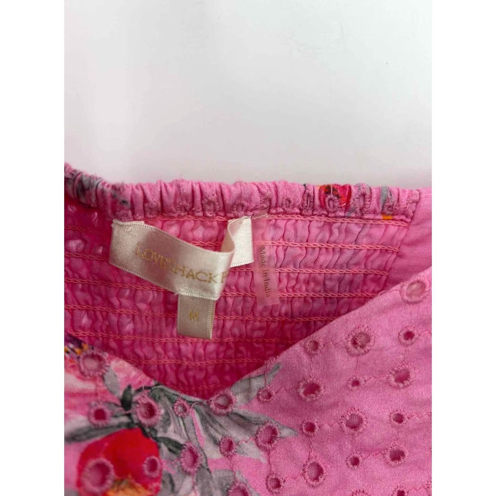 LoveShackFancy LoveShackFancy Pink Short Sleeve Dress Eyelet Medium Size 32" / US 10 / IT 46 - 2 Thumbnail