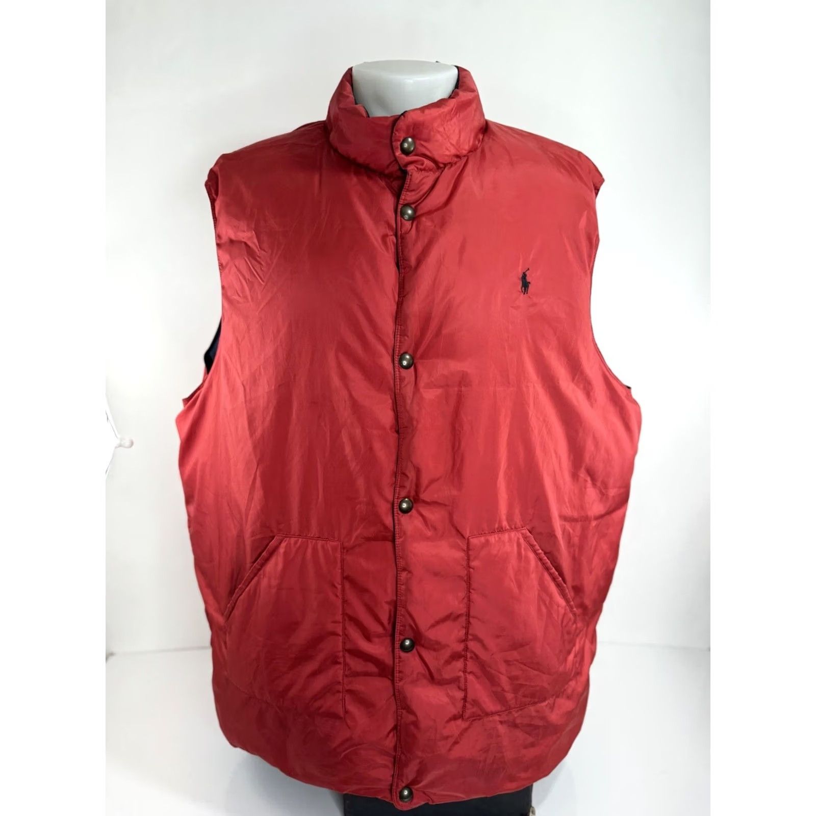 Ralph Lauren POLO RALPH LAUREN DOWN FEATHERS Insulated 3XL TALL Mens Reversible Puffer Vest Polo Ralph Lauren Vest Mens 3XL Reversible Down Feathers Blue Red Size US XXL / EU 58 / 5 - 4 Thumbnail