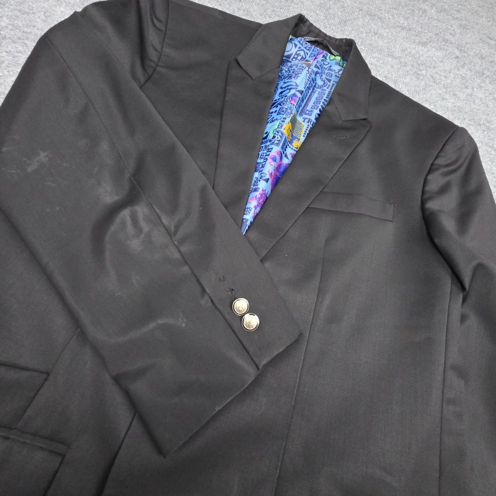 Robert Graham Robert Graham Men’s Size 42 R Classic Fit Black Wool Blazer Jacket Two Button Peak Lapel Regular"/"Jacket Size 42R - 3 Thumbnail
