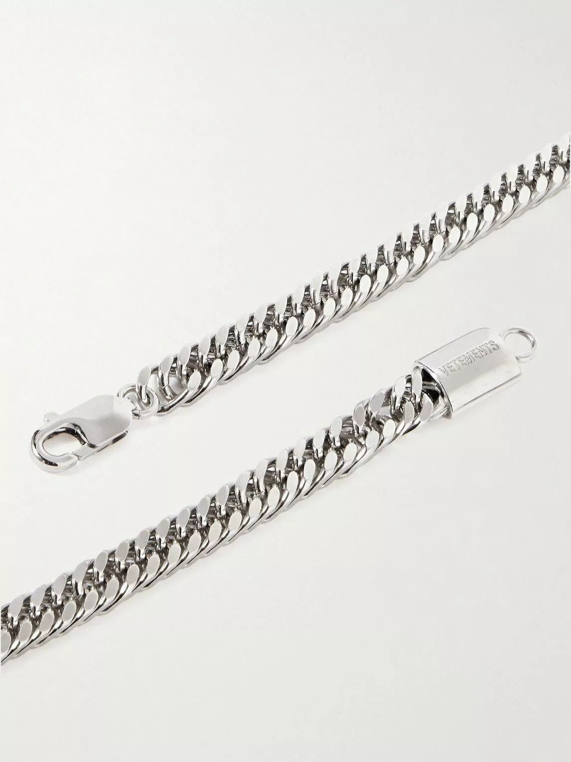 Vetements Grinder necklace silver pendant logo Size ONE SIZE - 11 Thumbnail