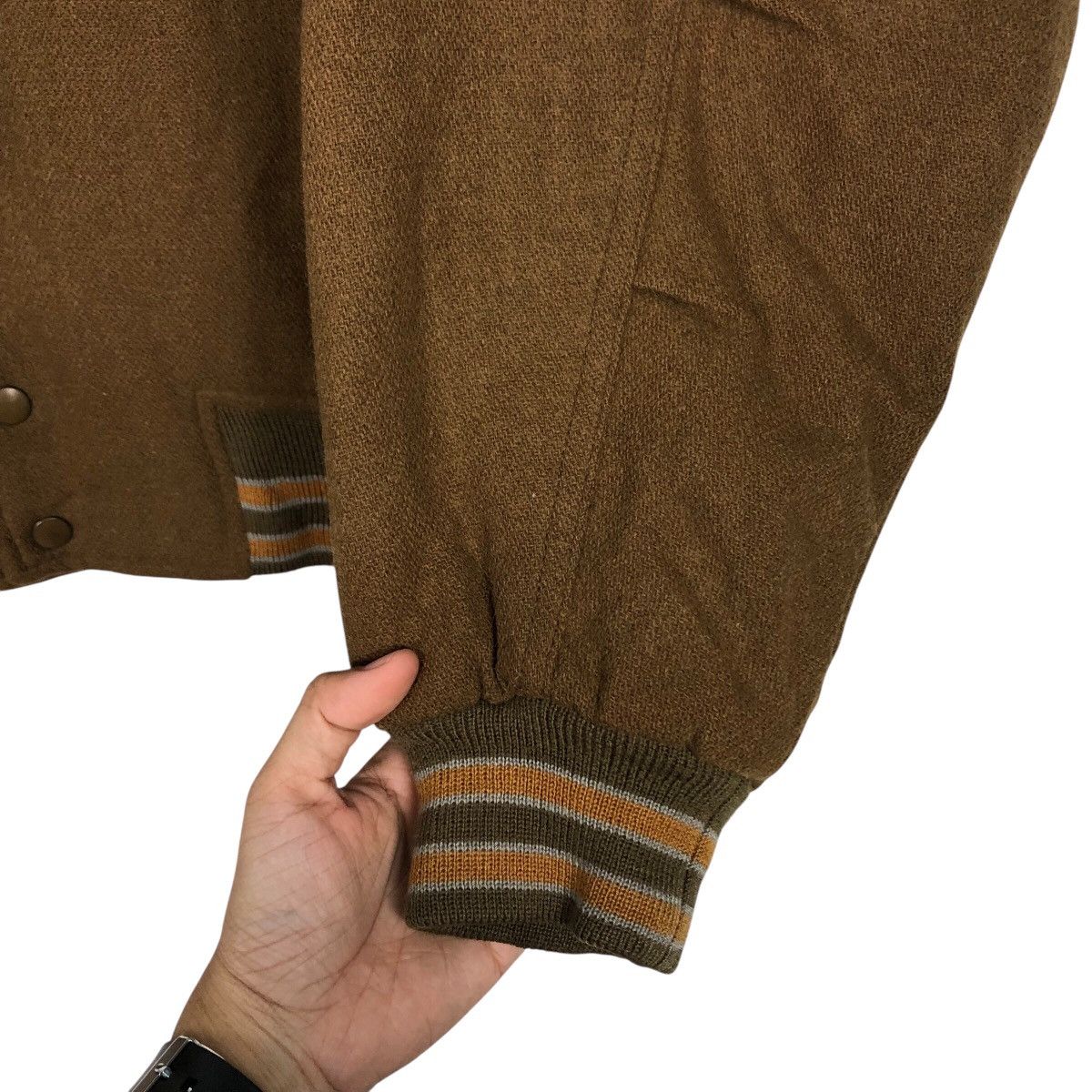 Japanese Brand 📌Rich Brown Bomber Jacket Expressly Big Logo Issey Miyake Size US M / EU 48-50 / 2 - 16 Thumbnail