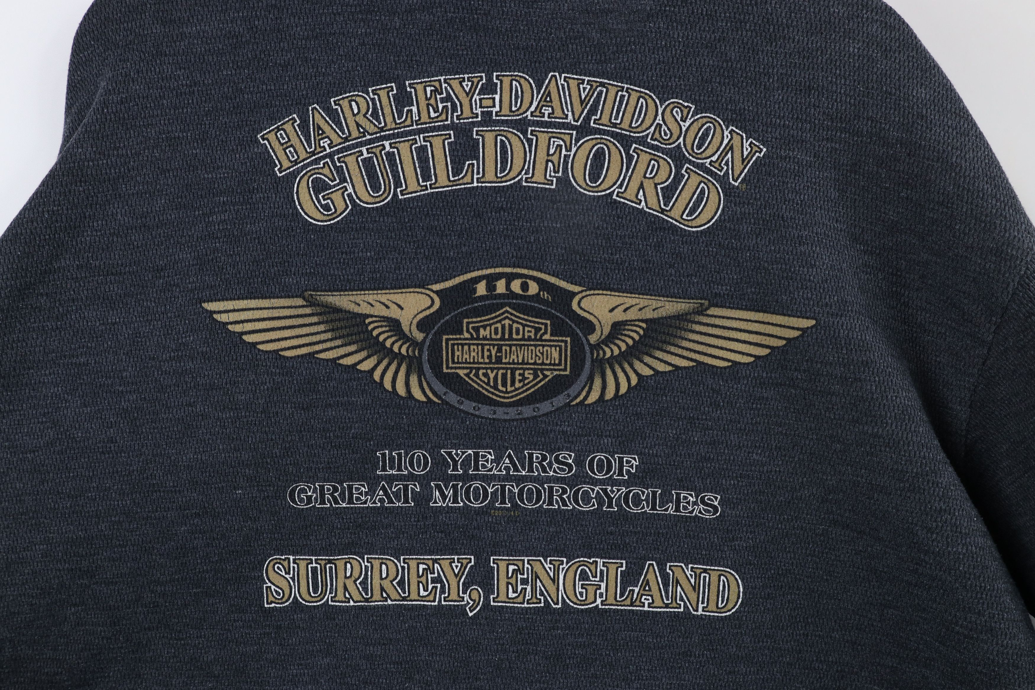 Harley Davidson Vintage Harley Davidson Waffle Knit Long Sleeve T-Shirt Gray Size US XL / EU 56 / 4 - 12 Thumbnail