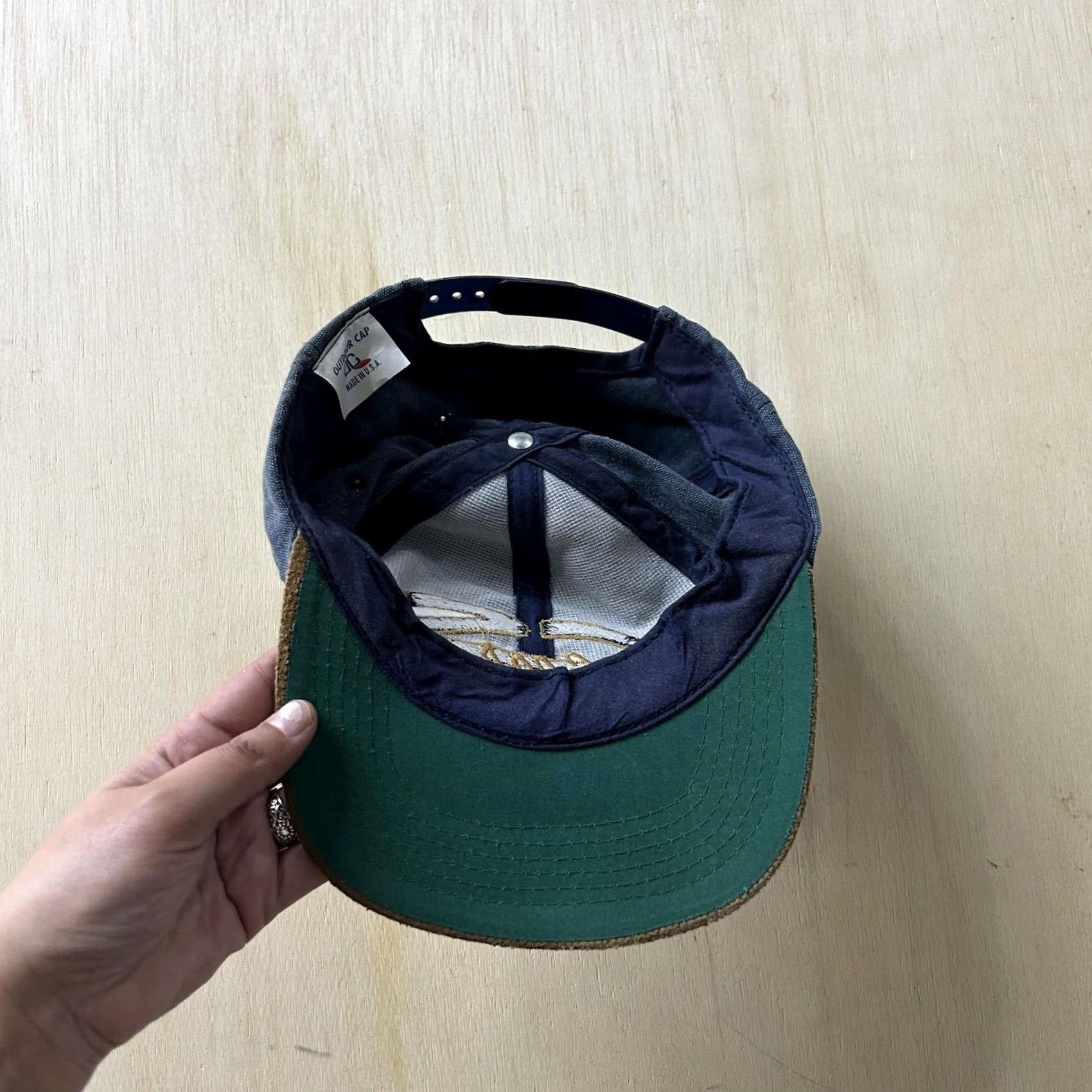 Vintage VINTAGE CS Gear Hat Cap Snap Back Mens One Size Blue Suede Brim Script Size ONE SIZE - 6 Thumbnail