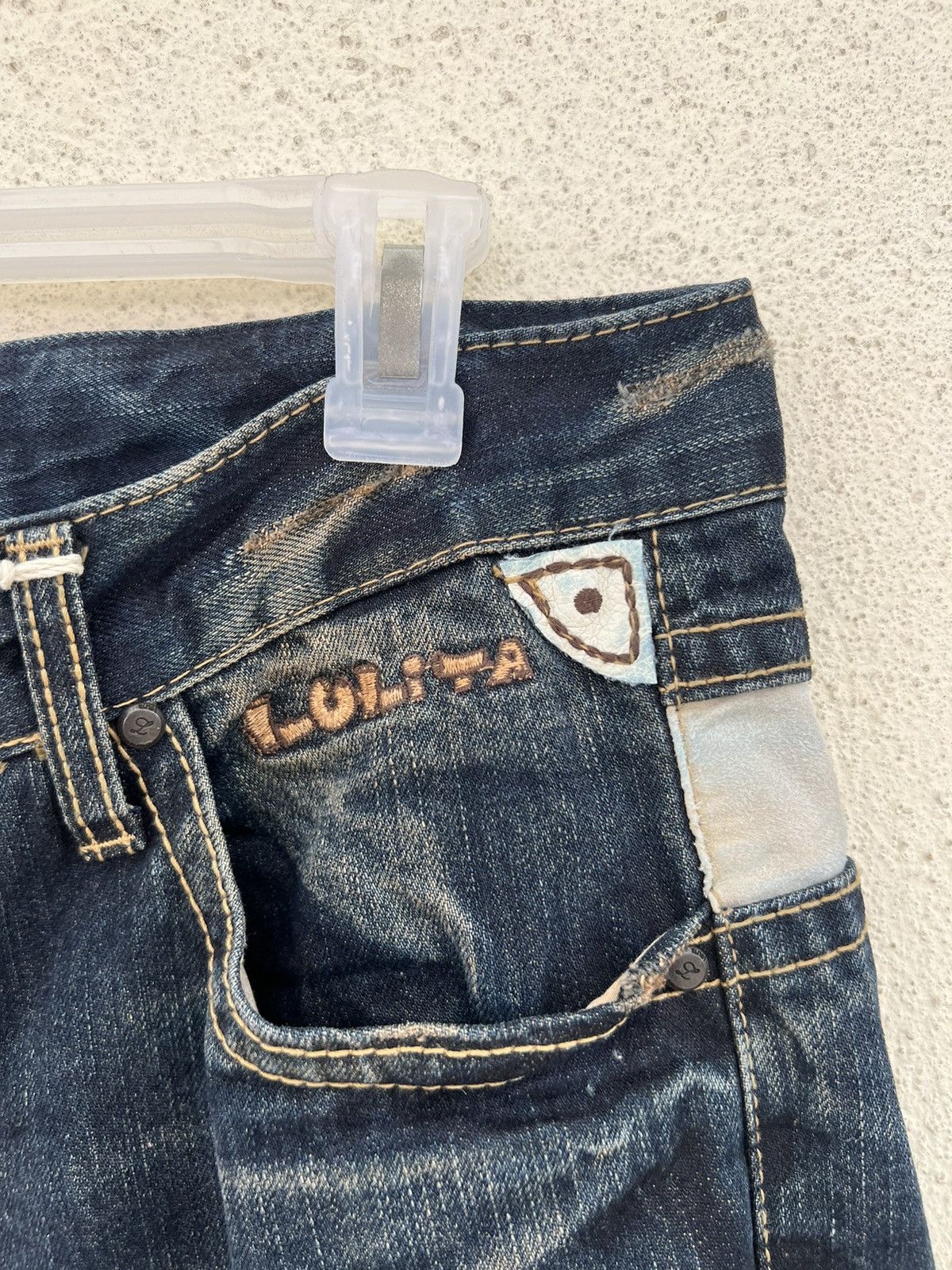 Vintage Lolita Owl Rusty Blue Denim Distressed Jeans Size US 29 - 11 Thumbnail