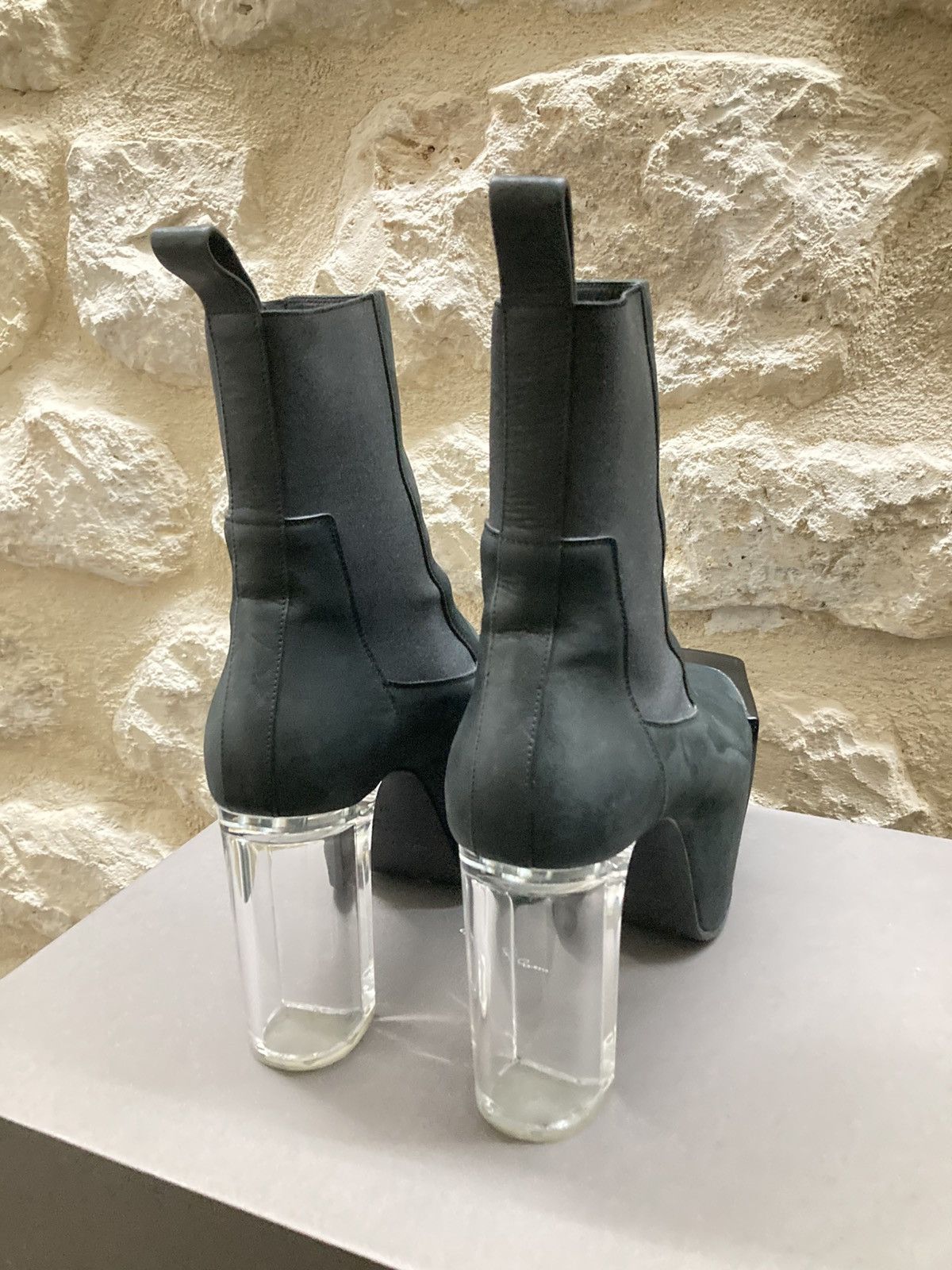 Rick Owens Black Kiss Grilled Platform Suede Heel Boots Size US 9 / EU 42 - 4 Thumbnail