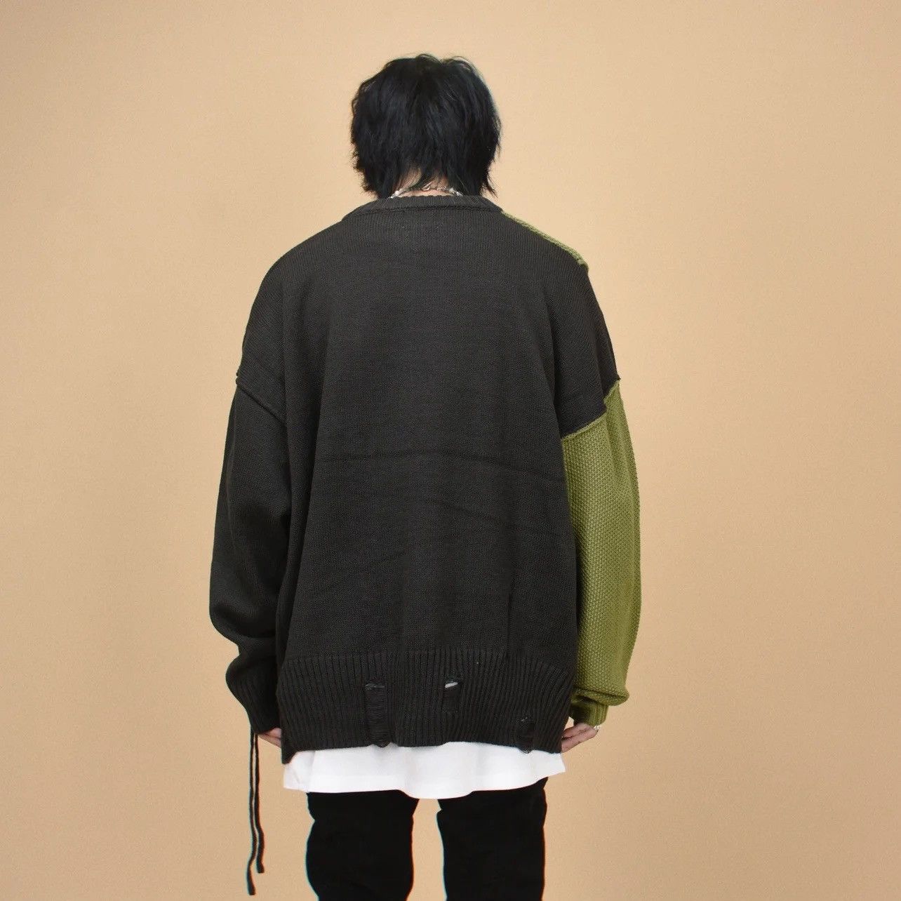 Japanese Brand × Vintage Retro punk grunge distressed patchwork knitwear sweater y2k Size US L / EU 52-54 / 3 - 5 Thumbnail