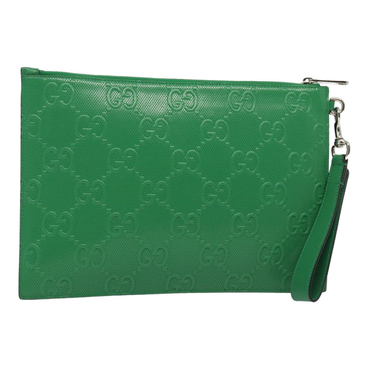 Gucci Gg Embossé Green Leather Clutch Bag (Pre-Owned) Size ONE SIZE - 1 Thumbnail