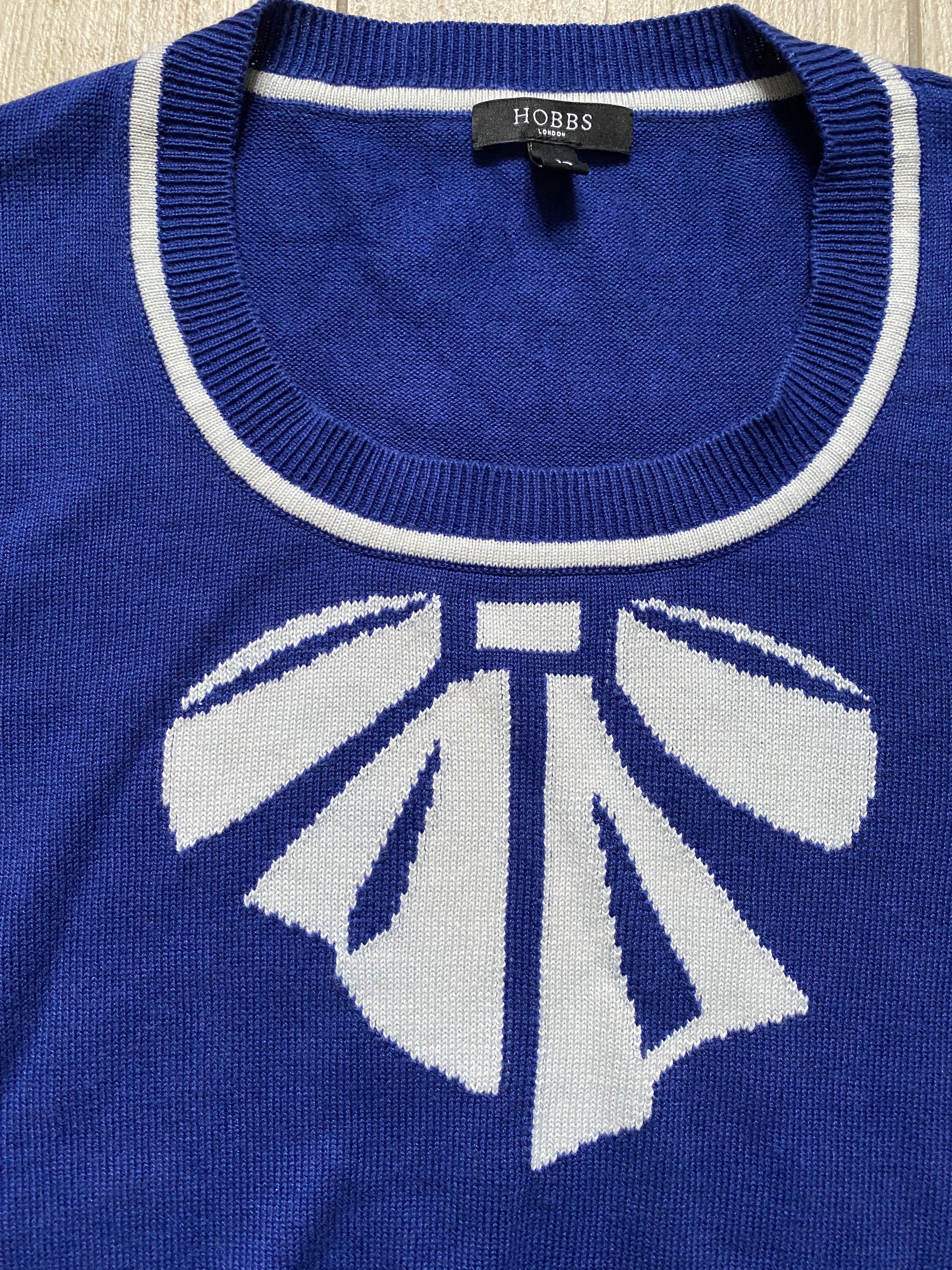 Hobbs London Hobbs Blue Sweater with Silk and Cashmere Blend Size M / US 6-8 / IT 42-44 - 2 Thumbnail