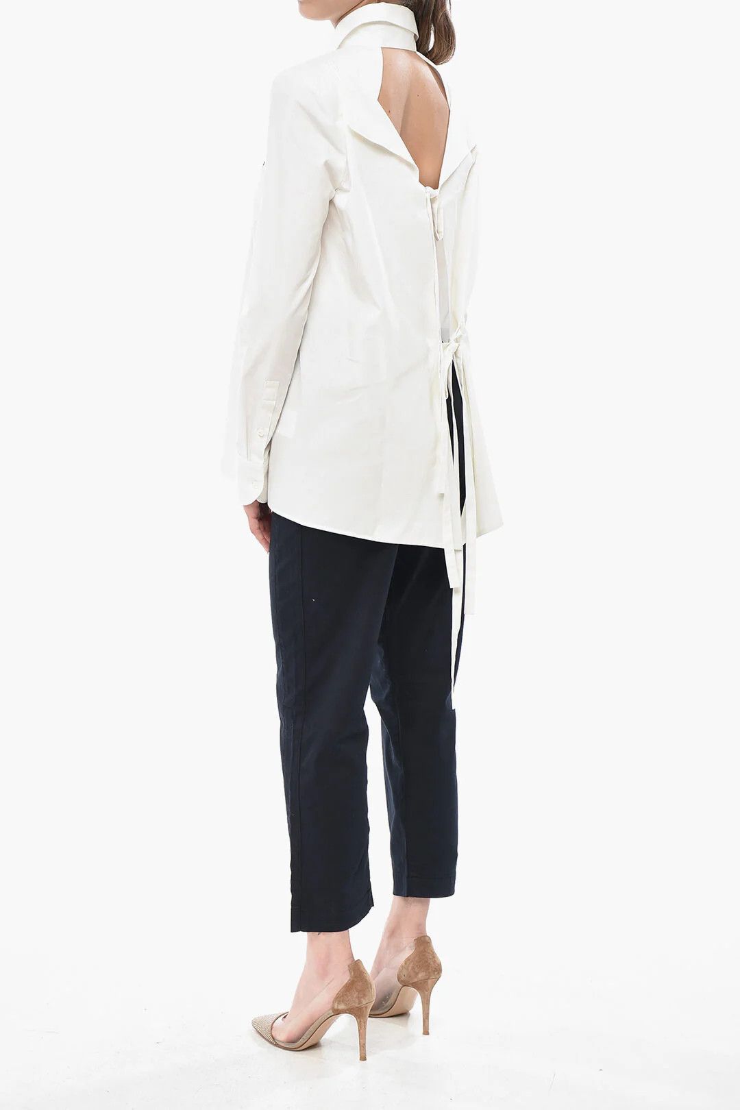 Off-White og1mm0426 Poplin Blouse in White Size S / US 4 / IT 40 - 4 Thumbnail