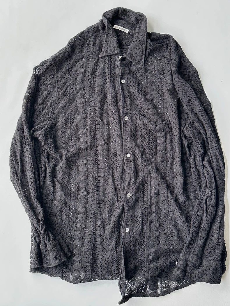 Our Legacy size50 Black lace shirt with openwork