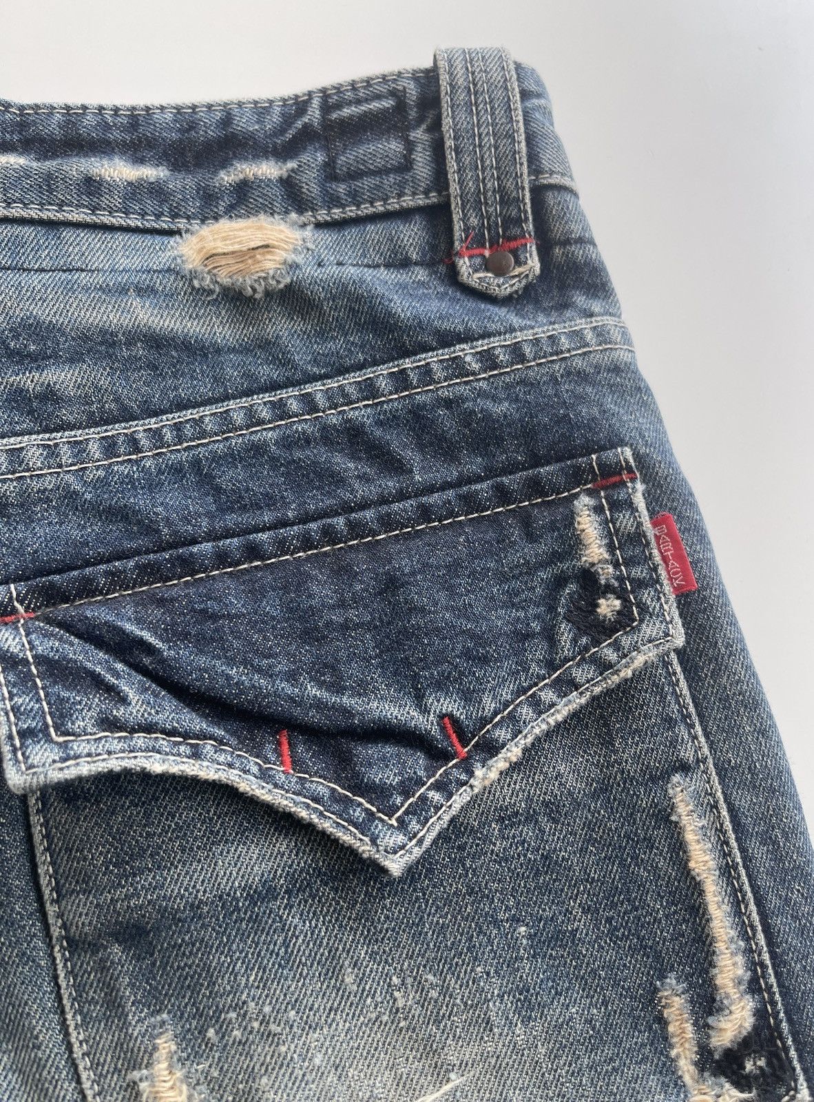 Japanese Brand Vintage Bartack Distressed Bushpants Japan Denim Size US 30 / EU 46 - 8 Thumbnail