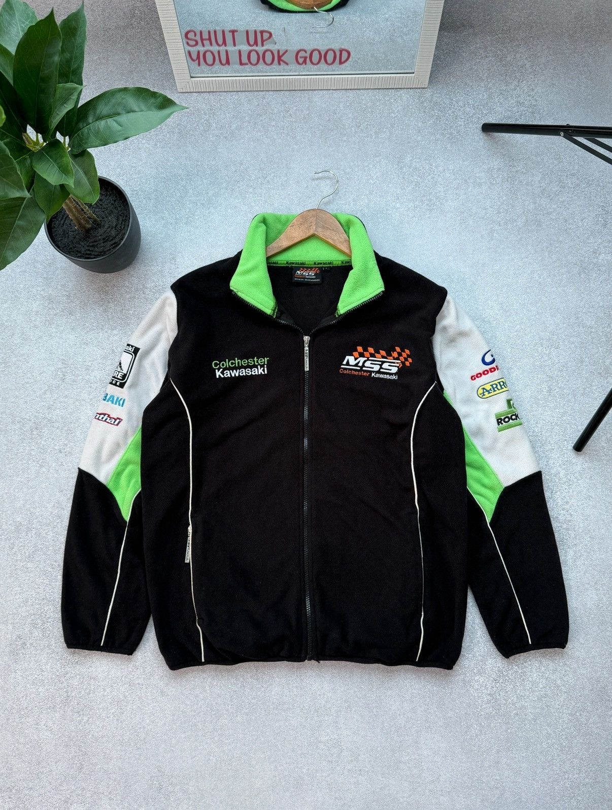 NASCAR KAWASAKI RACING NASCAR MOTO FLEECE MSS RETRO RARE Y2K BLACK Size US S / EU 44-46 / 1 - 3 Thumbnail