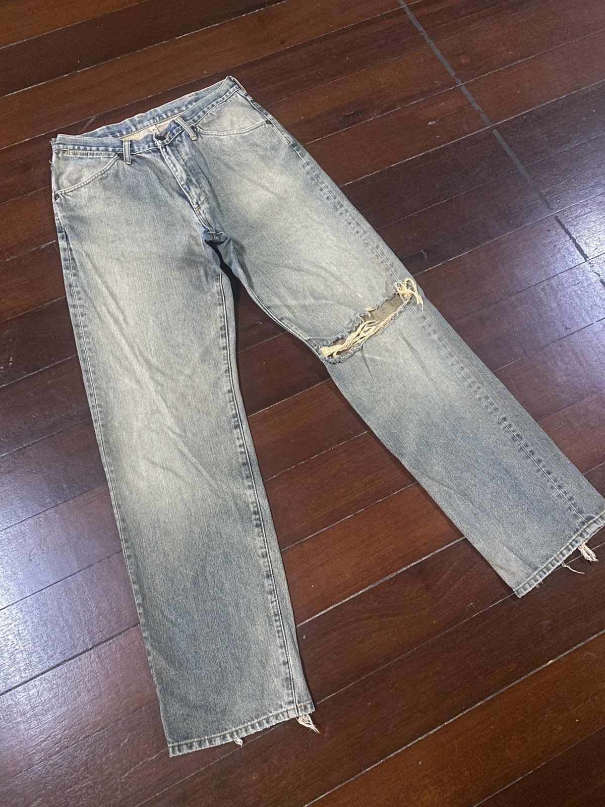 Wrangler VINTAGE WRANGLER DISTRESSED FADED JEANS PANTS selvedge rusty Size US 33 - 2 Thumbnail