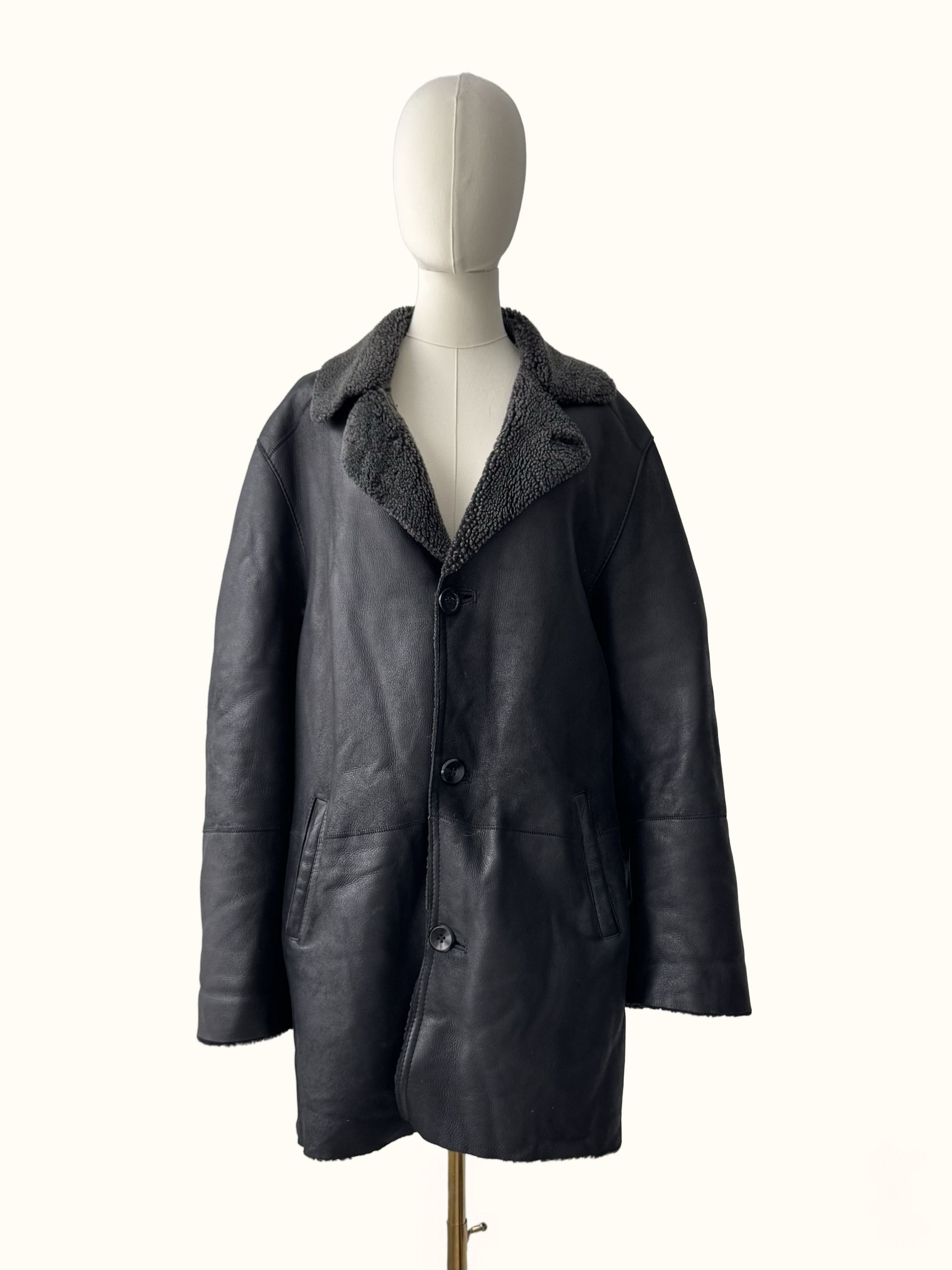 Vintage Vintage Real Shearling Coat (B250)D15E2 Size US XL / EU 56 / 4 - 1 Thumbnail