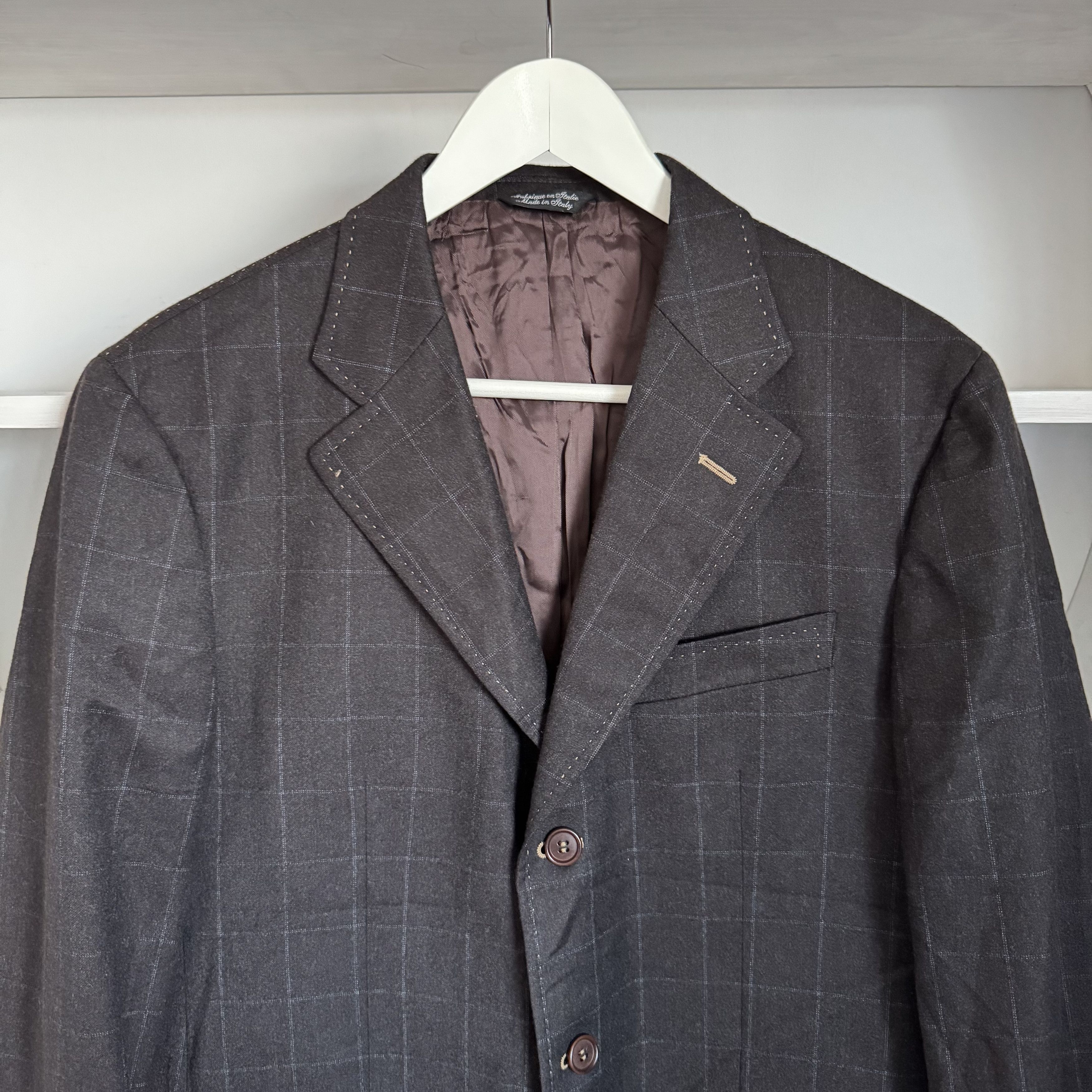 Loro Piana Men's BARBANO BIANCO Wool Cashmere Check Blazer Size 50R - 4 Thumbnail