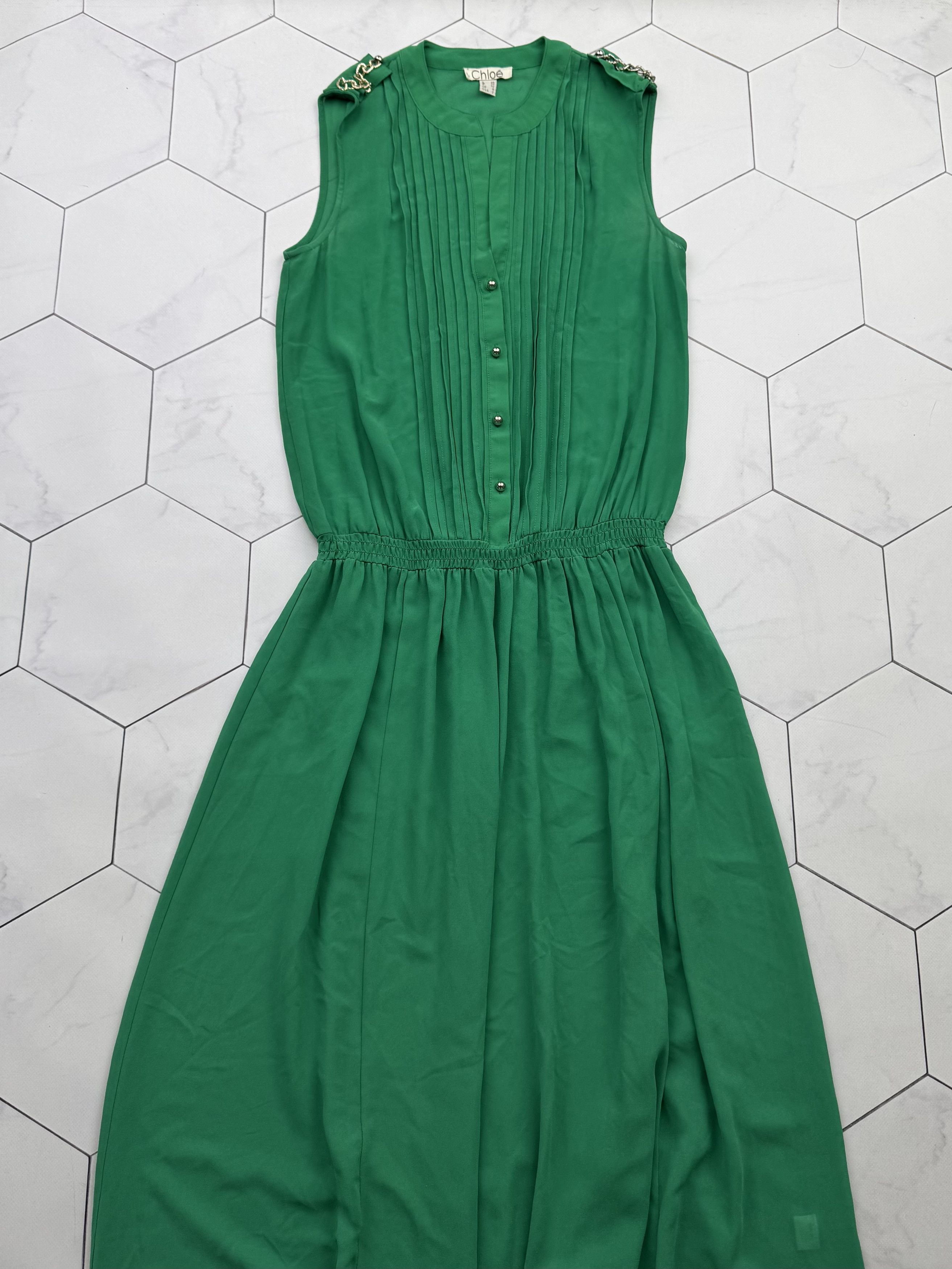 Chloe Chloe Vintage Maxi Silk Dress (B80) Size M / US 6-8 / IT 42-44 - 2 Thumbnail