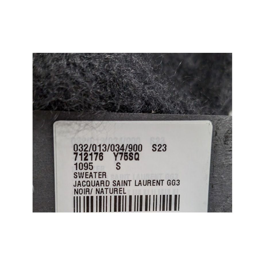 Saint Laurent Paris o1rshd1 Q:3 / Jacquard Sweater in Noir/Naturel Size US S / EU 44-46 / 1 - 16 Thumbnail