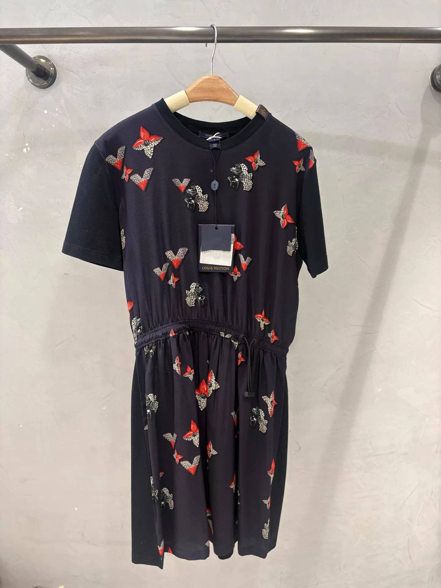 Louis Vuitton LV All-Over Monogram Drawstring Short-Sleeve Dress S Size S / US 4 / IT 40 - 1 Thumbnail