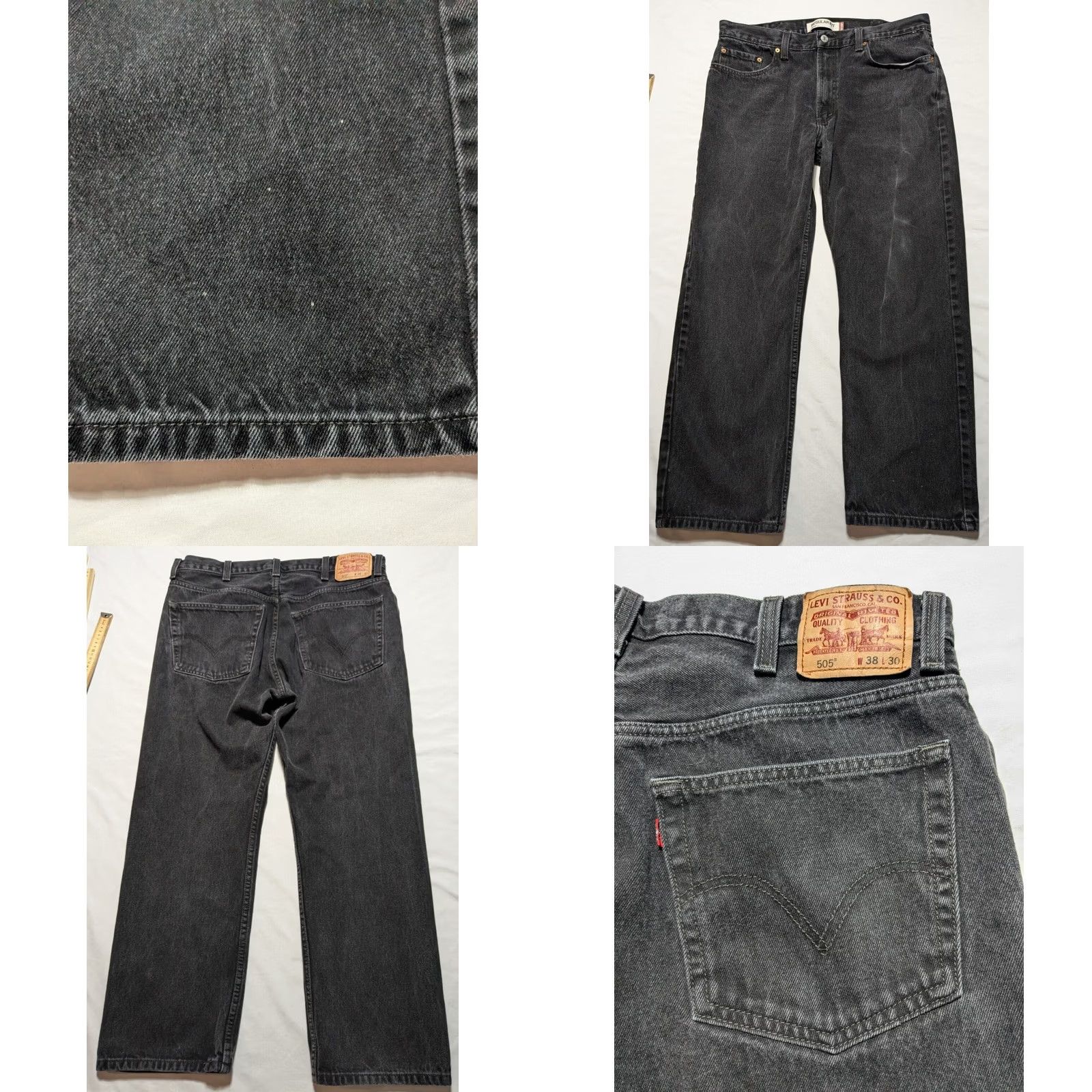 Levi's VTG Levi's 505 Regular Jeans Men 38x30 Black Denim Jeans Regular Fit Slim Straight 90s Fans Mens Size US 38 / EU 54 - 10 Thumbnail