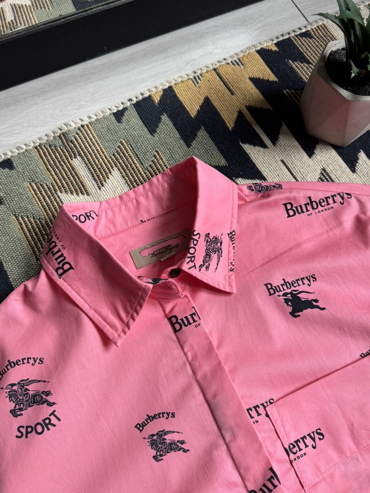 Other ❗️RARE❗️Burberrys Sport Monogram Short Sleeve Button Up Shirt Size US M / EU 48-50 / 2 - 6 Thumbnail