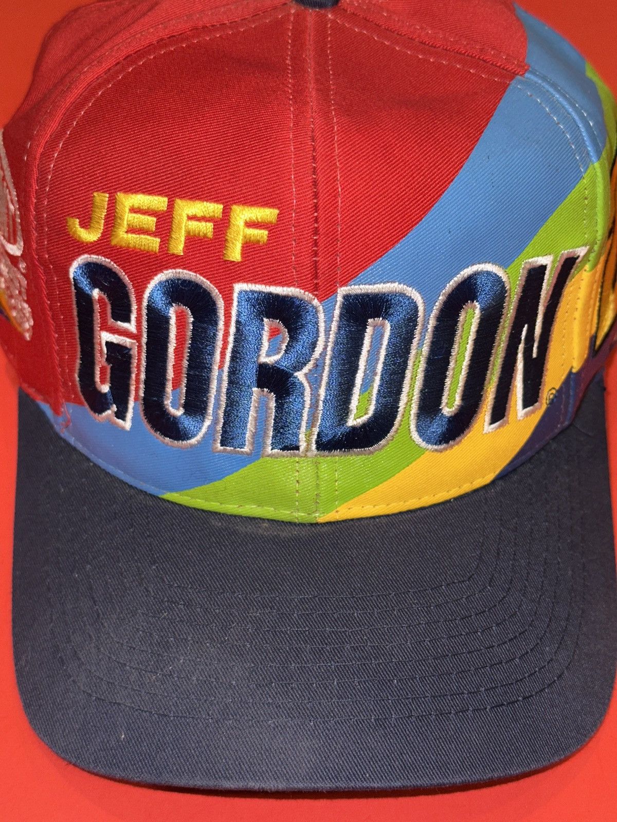 Chase Authentics VTG 90s Jeff Gordon #24 Rainbow Snapback Hat Cap Size ONE SIZE - 2 Thumbnail