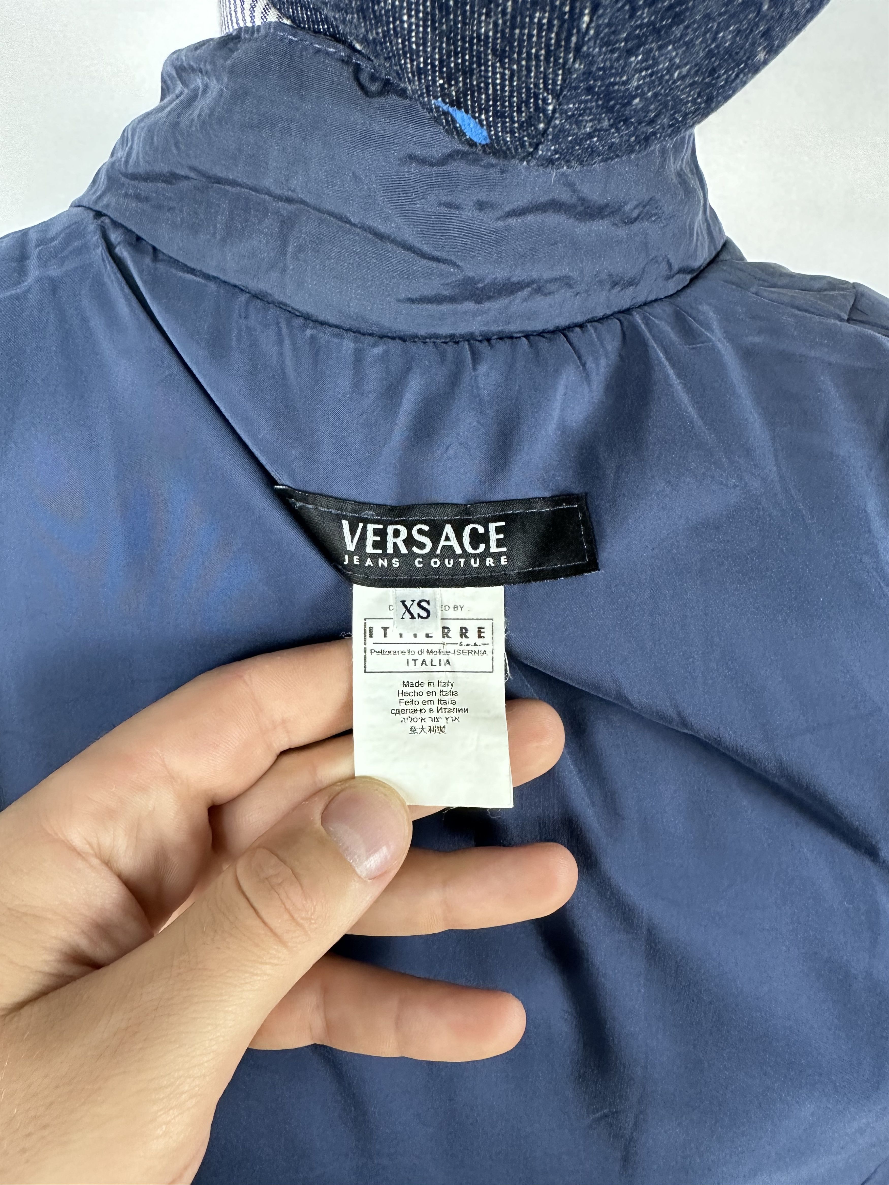 Versace × Vintage Versace Jeans Couture Long Jacket Vest Nylon Blue Size XS Size XS / US 0-2 / IT 36-38 - 12 Thumbnail