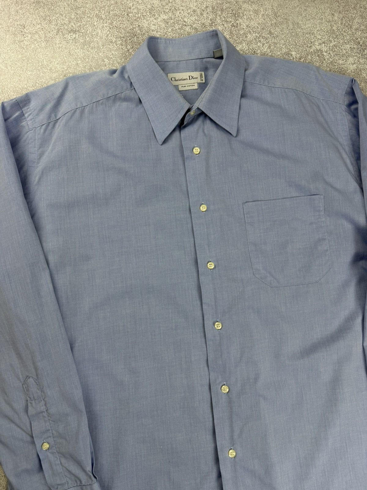 Dior Christian Dior Cotton Long Sleeve Shirt Blue Size 17 43-5 Size US XXL / EU 58 / 5 - 5 Thumbnail