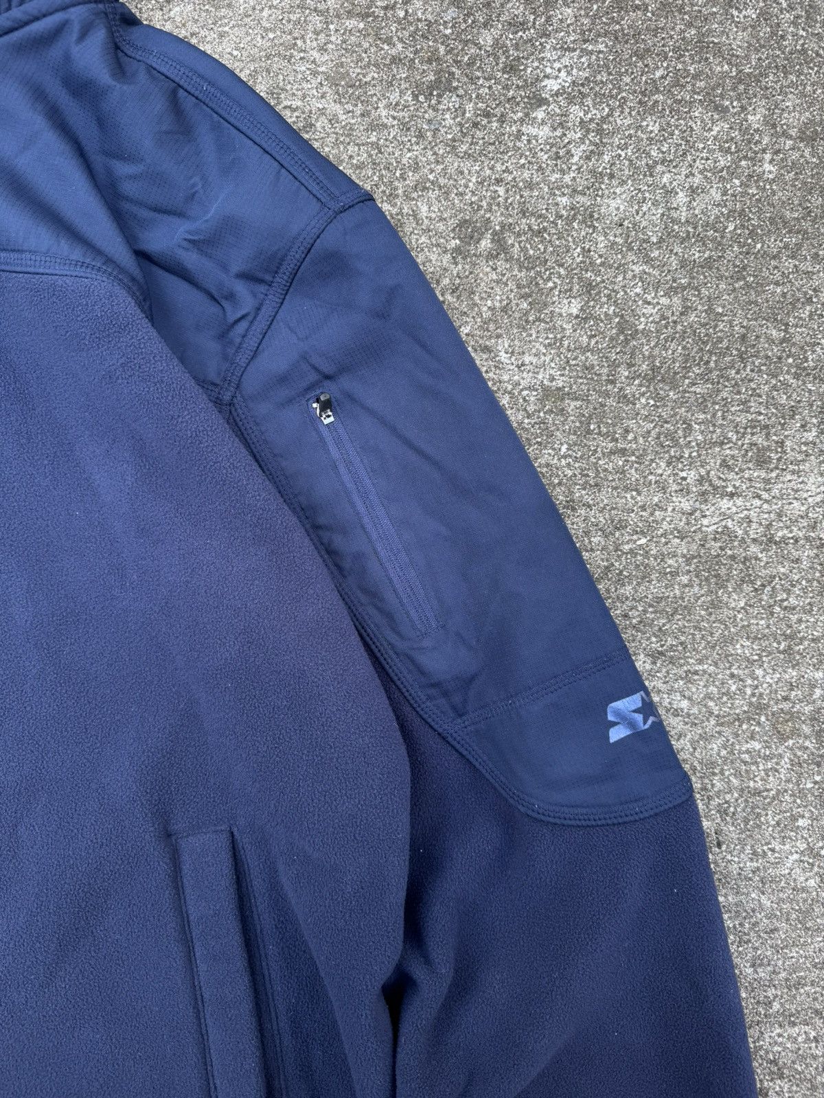 Starter × Vintage Starter Fleece Zip Up Jacket Navy Blue Size US L / EU 52-54 / 3 - 3 Thumbnail