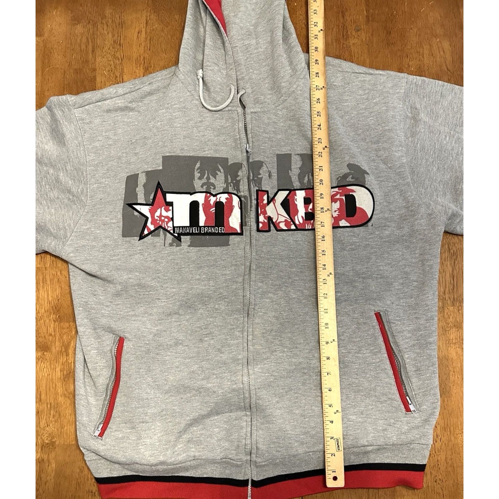 Vintage VINTAGE Makaveli Branded Full Zip Hoodie Sweatshirt XL Gray Size US XL / EU 56 / 4 - 6 Thumbnail