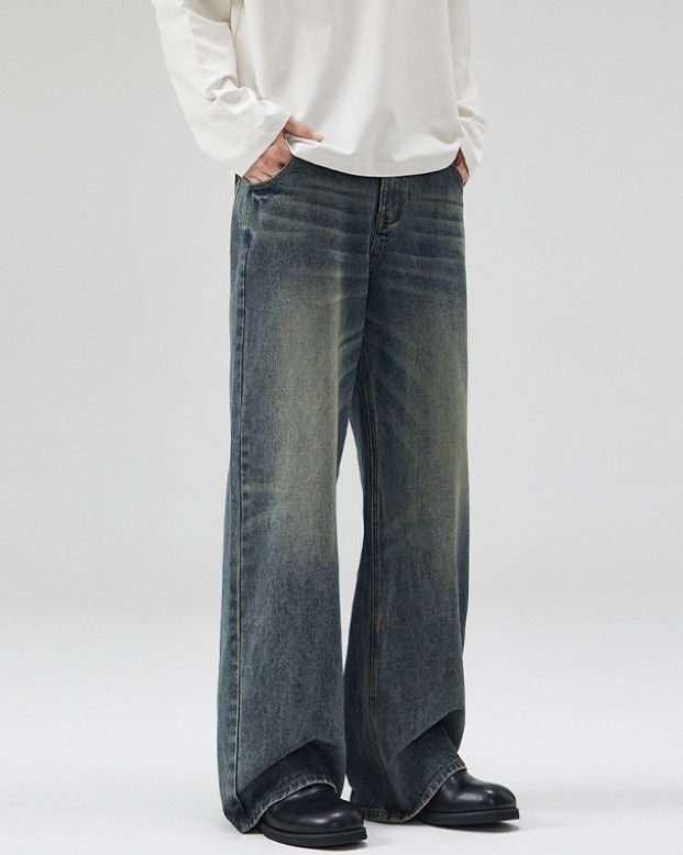 Vintage American retro cleanfit men's loose straight flared jeans Size US 32 / EU 48 - 2 Thumbnail