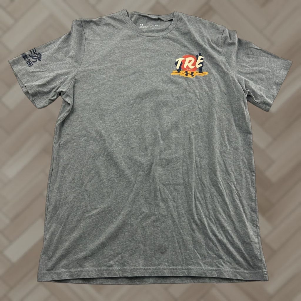 Under Armour Under Armour TRE The Running Event Short Sleeve Athletic T Shirt Mens Medium Gray HeatGear Solid Lightweight Size US M / EU 48-50 / 2 - 1 Thumbnail