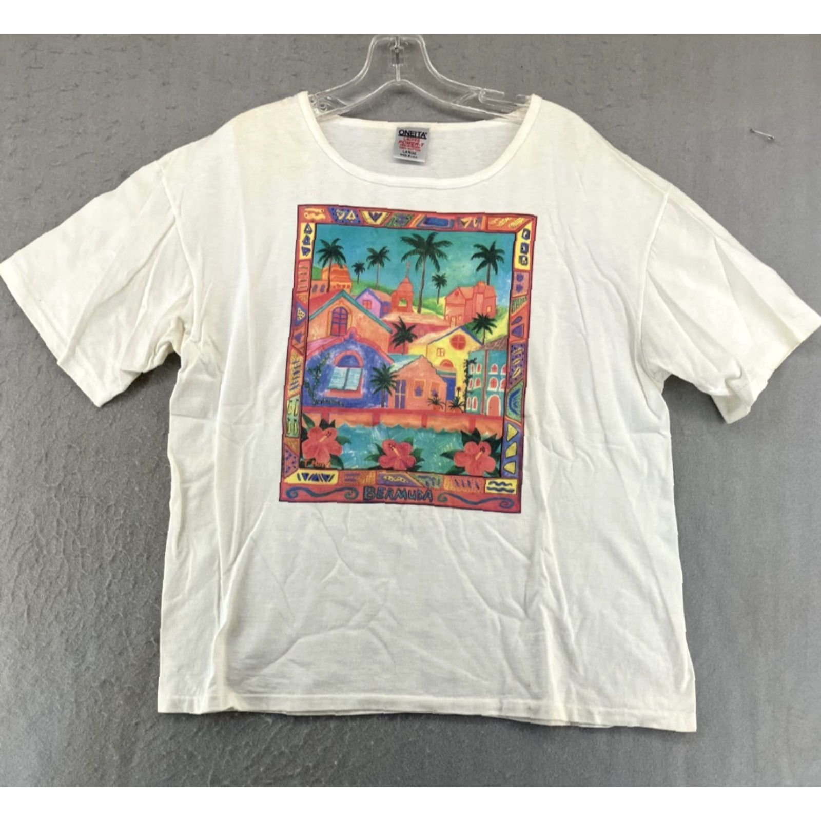 Vintage VINTAGE Oneita Graphic T-Shirt Womens L Size L / US 10 / IT 46 - 2 Thumbnail