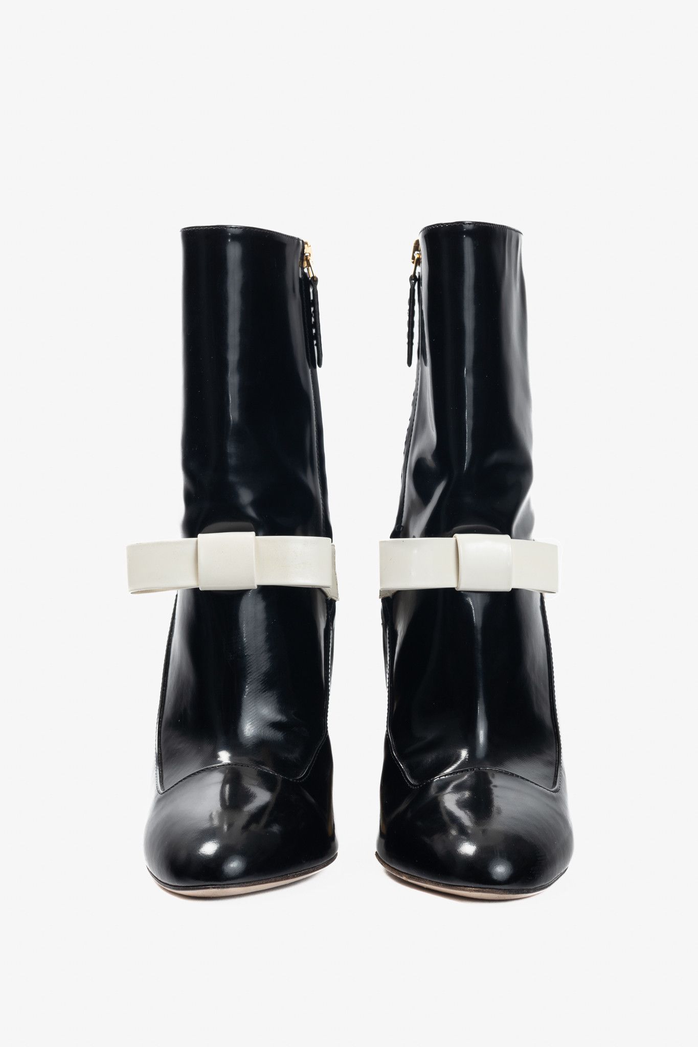 Gucci Gucci Nimue Black & White Colour-Block Midcalf Boots Size US 7.5 / IT 37.5 - 2 Thumbnail