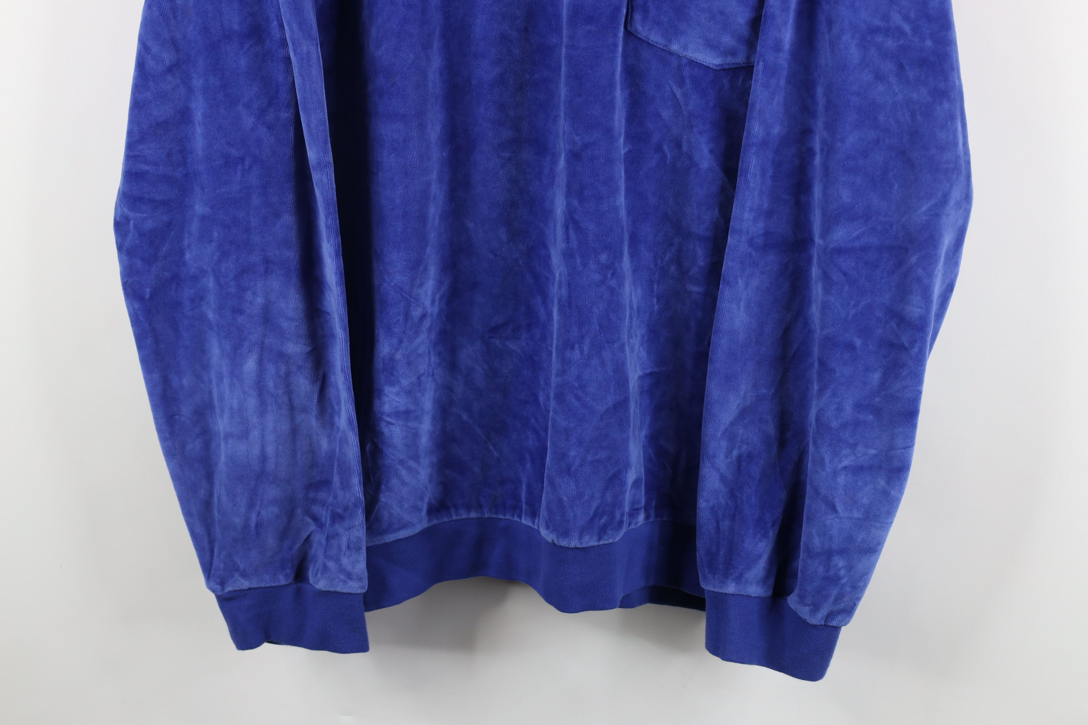 Vintage Vintage 90s Streetwear Velour Collared Pullover Sweater Size US XL / EU 56 / 4 - 3 Thumbnail