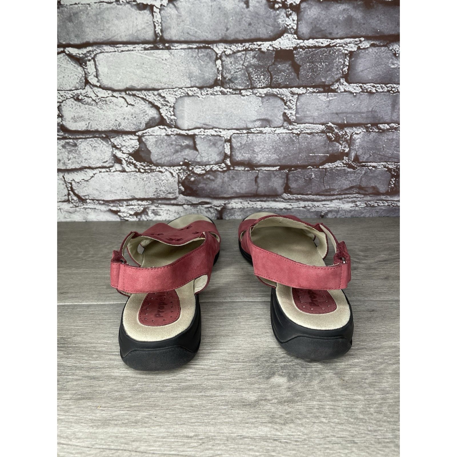 Propper Propet Pink Suede Leather Floral Casual Comfort Sandals Wome Size US 8.5 / IT 38.5 - 5 Thumbnail
