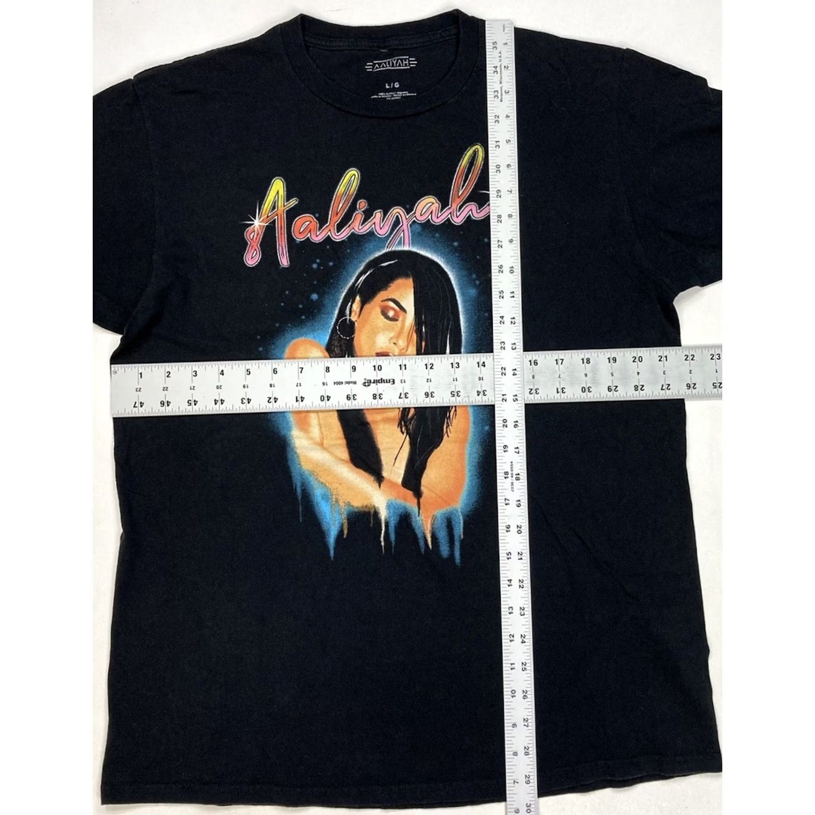 Vintage Aaliyah Music Graphic T-Shirt Men Large Black Short Sleeve Size US L / EU 52-54 / 3 - 5 Thumbnail