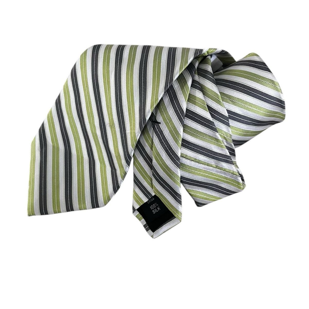 Calvin Klein Calvin Klein Men’s Tie lime, green, gray designer 100% Silk Size ONE SIZE - 2 Thumbnail