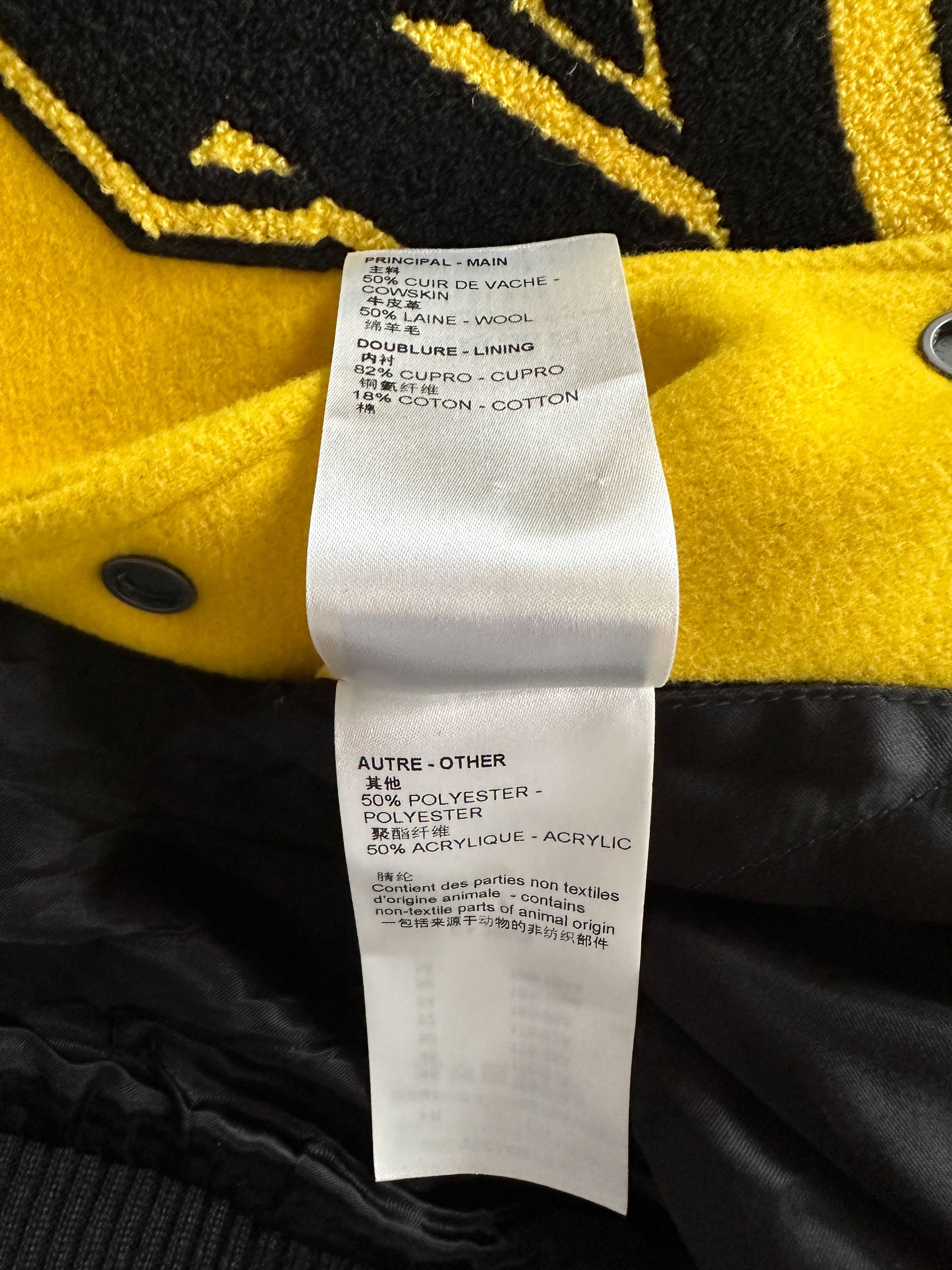 Louis Vuitton Louis Vuitton Black & Yellow Varsity Jacket Size US XL / EU 56 / 4 - 6 Thumbnail