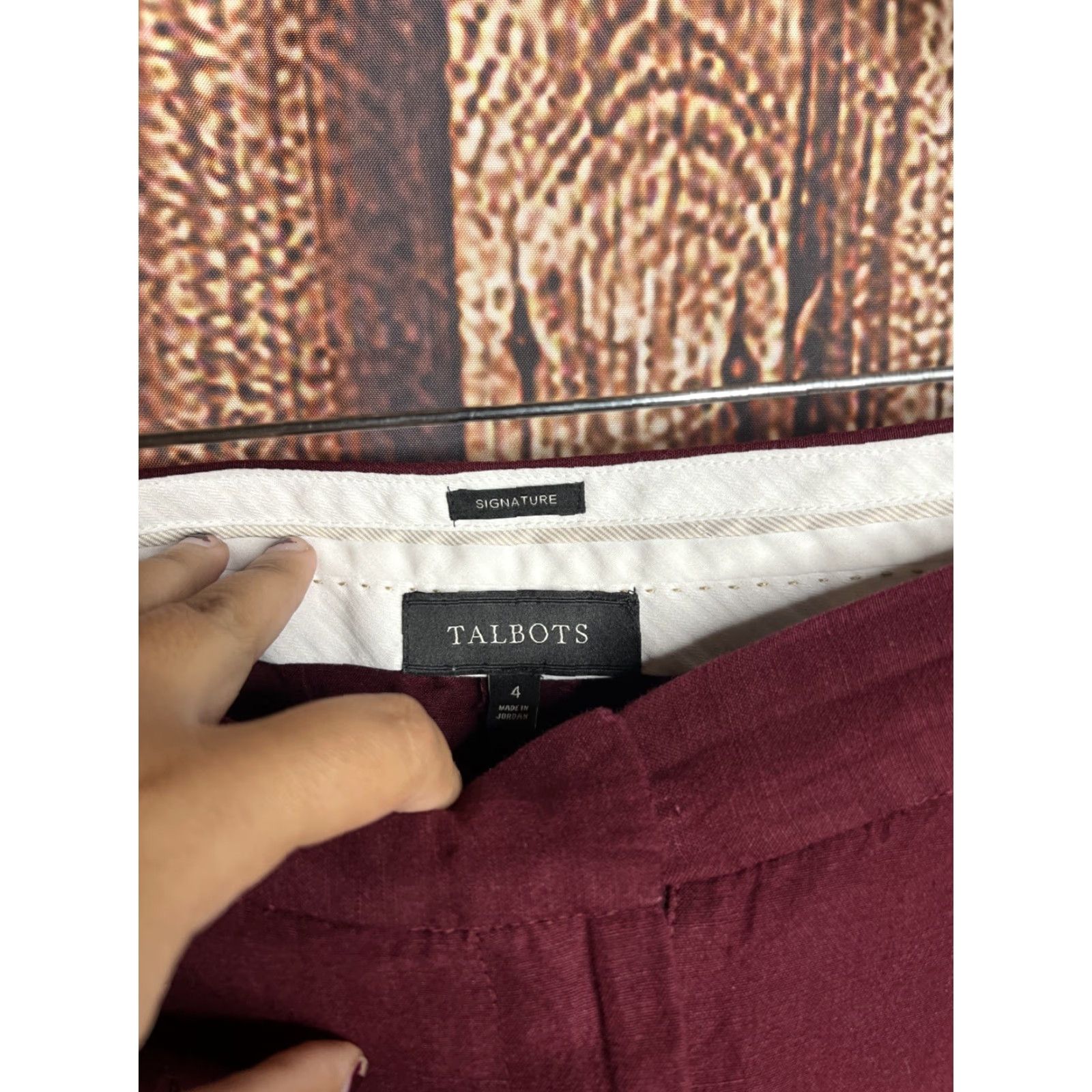 Talbots Talbots Women Pants Rayon Linen Size 4 Wide-Leg Flat Front Red Dress Pants Office Casual 31 in Inseam- 4 Regular Size 27" / US 4 / IT 40 - 2 Thumbnail