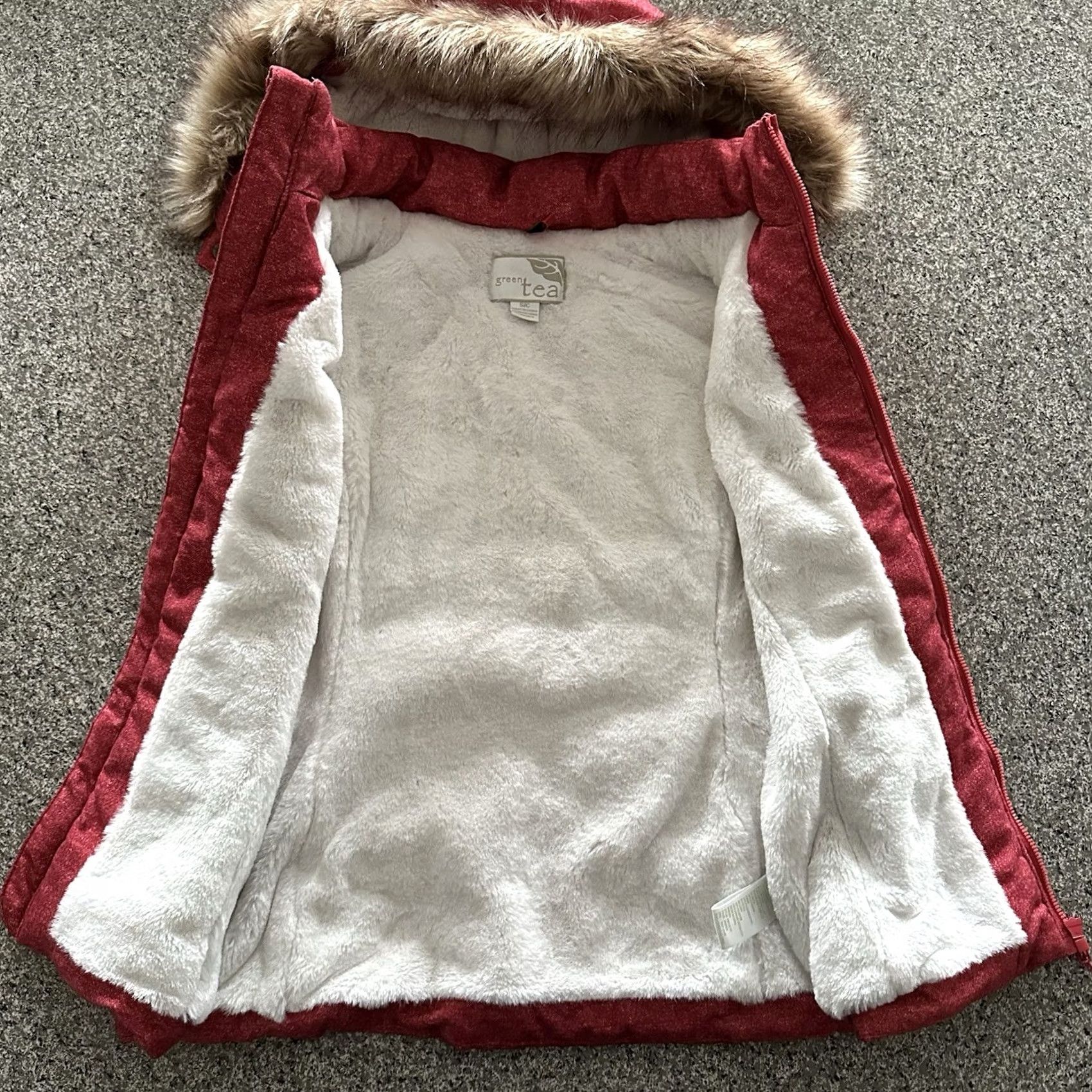 tentree Green Tea Vest Womens S Puffer Red Lined Faux Fur Removable Hood Zip Pockets Winter Size S / US 4 / IT 40 - 6 Thumbnail