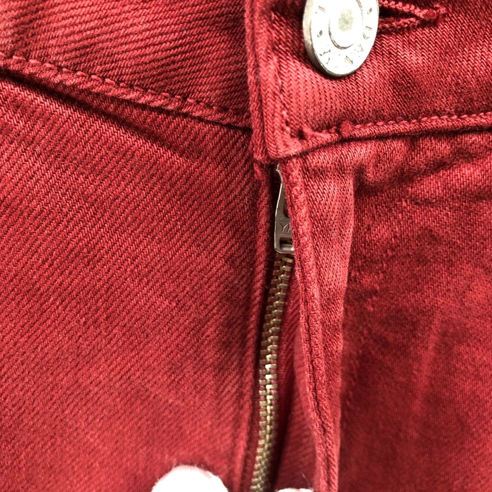 Vintage Trave Colette Jeans Kick Flare Womens 25 Brick Red Stretch Mid Rise Size 42" / US 20 - 6 Thumbnail