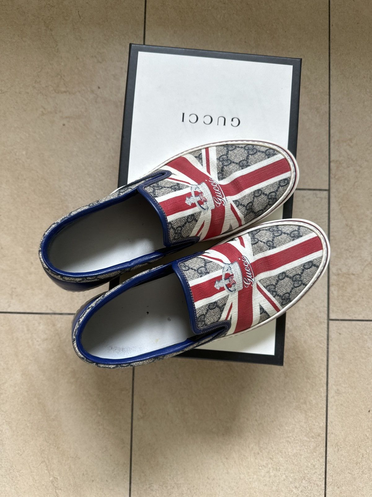 Gucci Gucci Monogram Exclusive Slip-Ons Union Jack Sloaney Size US 10.5 / EU 43-44 - 3 Thumbnail
